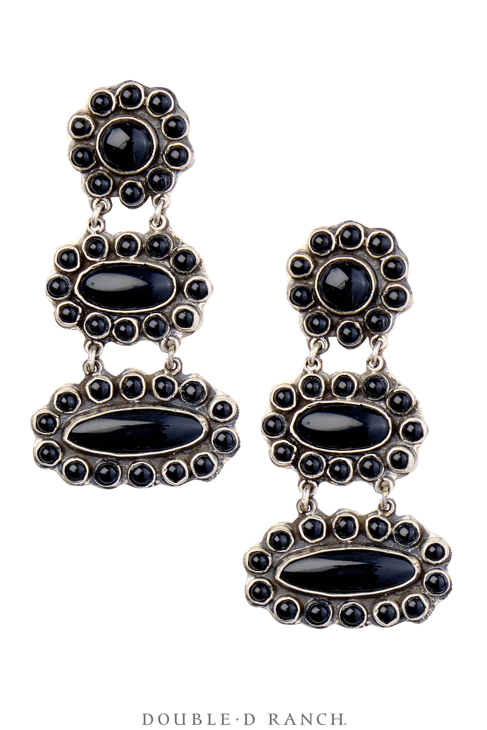 Earrings, Federico, Cluster, Onyx, Hallmark, Contemporary, 1904
