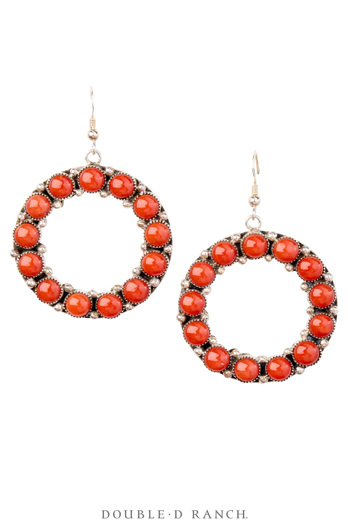 Earrings, Hoops, Coral, Hallmark, Contemporary, 1926