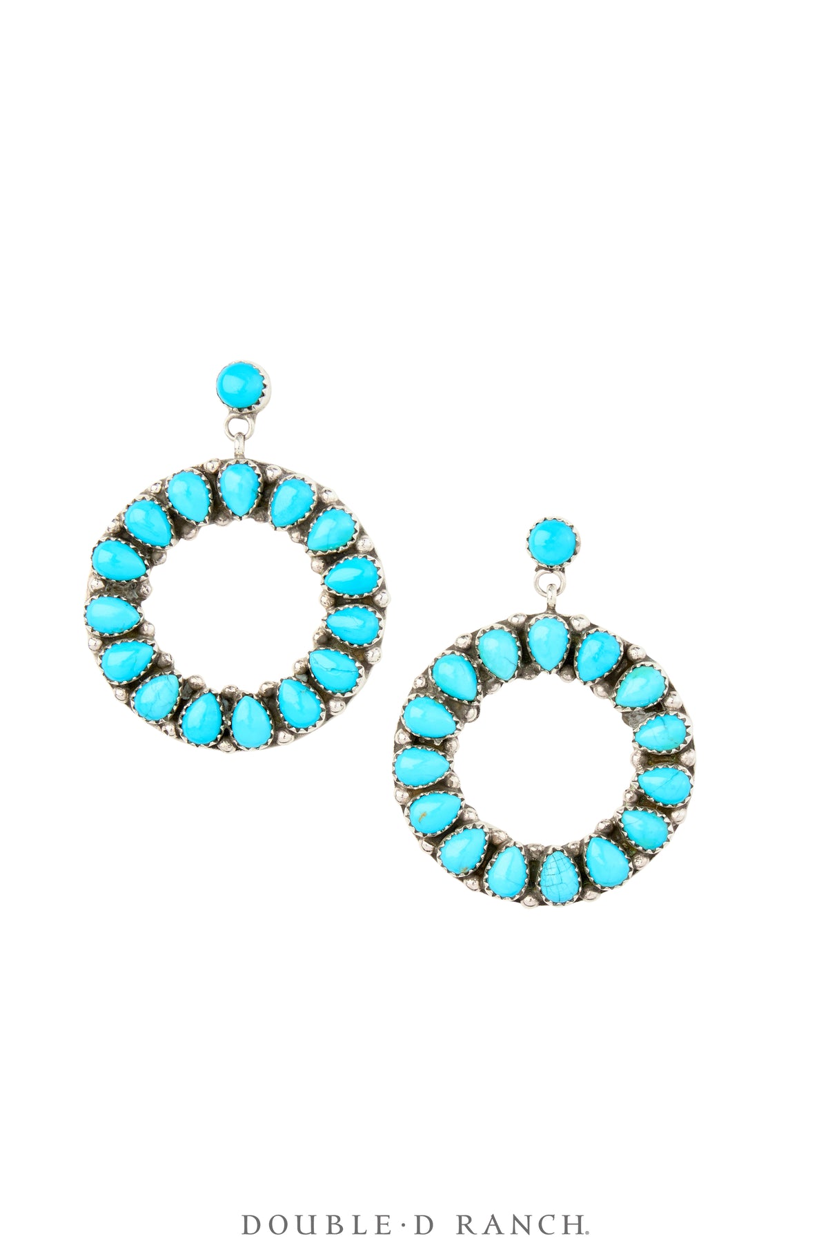 Earrings, Hoops, Turquoise, Hallmark, Contemporary, 1938