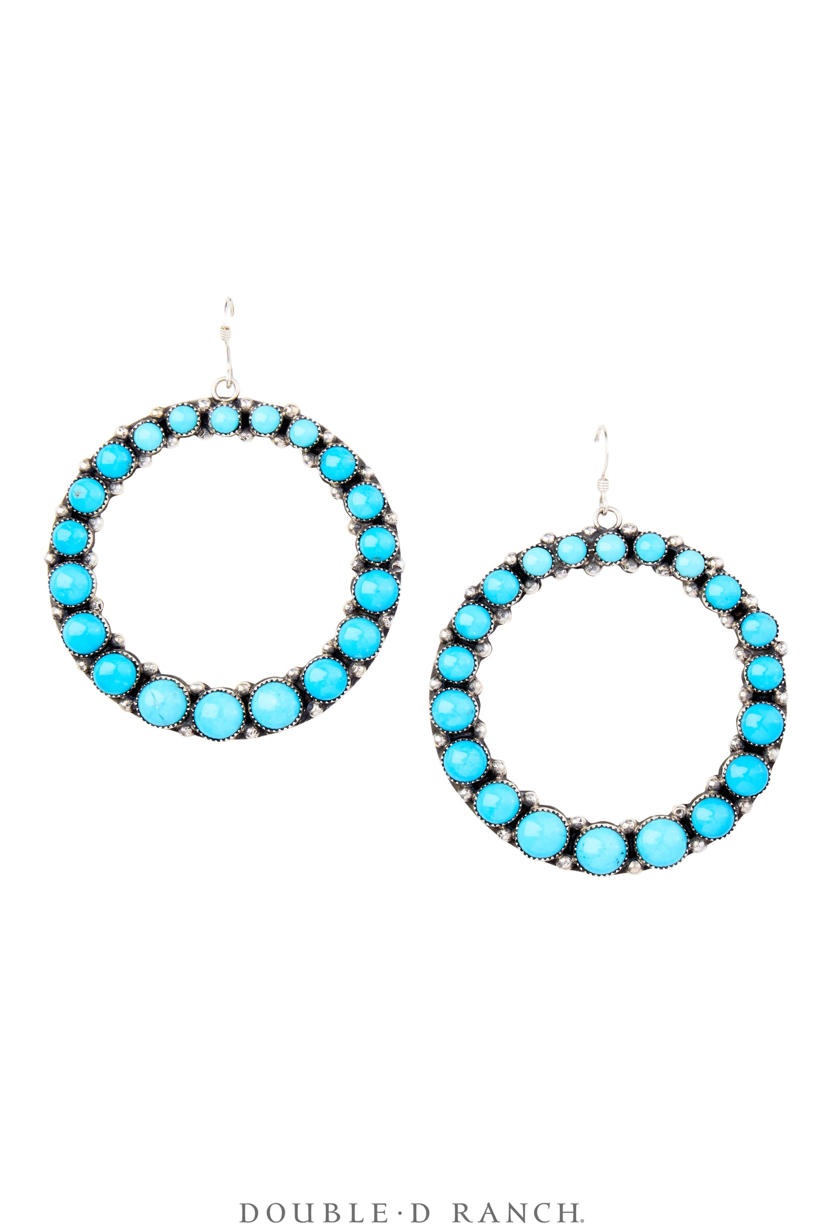 Earrings, Hoops, Turquoise, Hallmark, Contemporary, 1942
