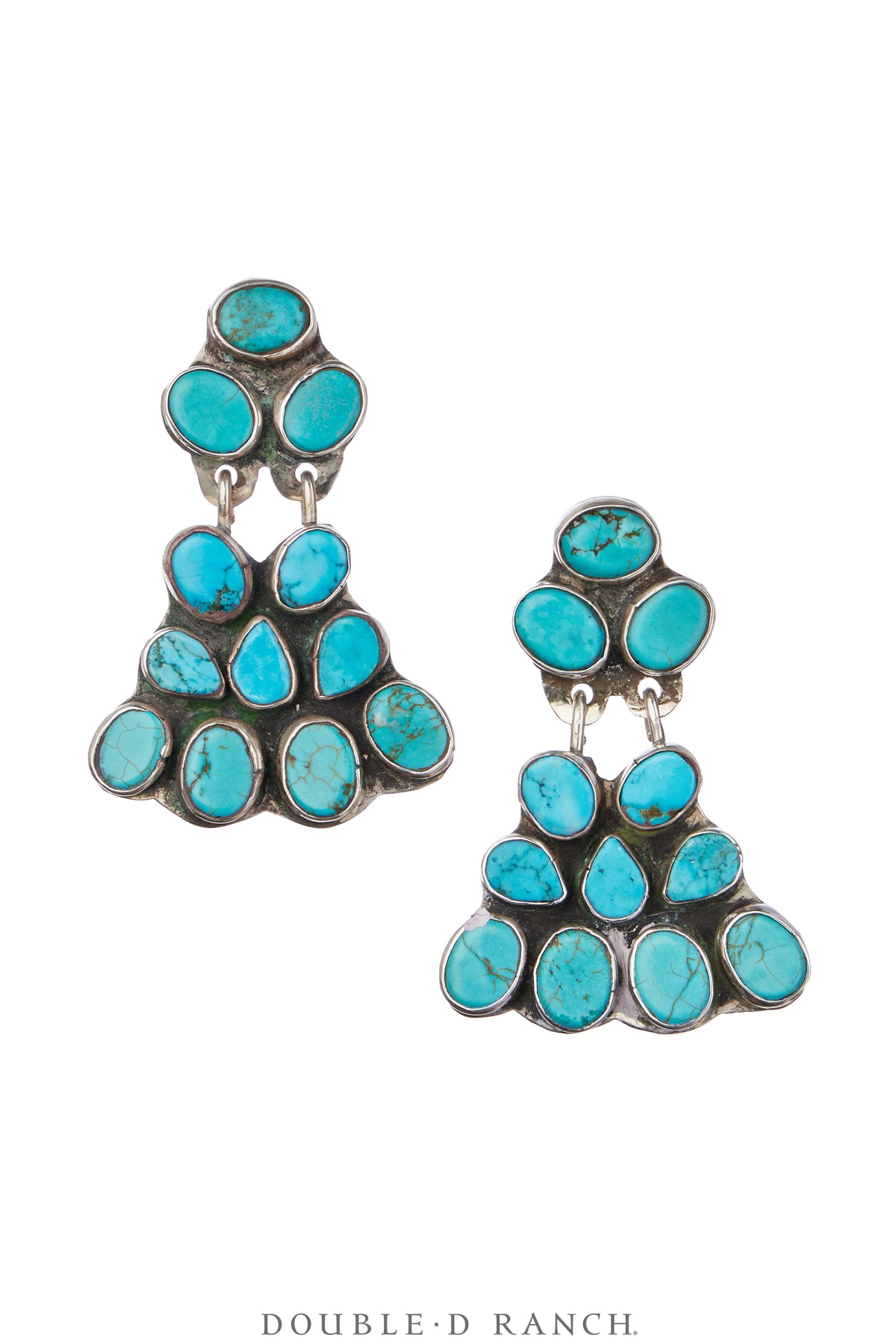 Earrings, Oscar Betz, Fan , Turquoise, Oscar Betz Hallmark, Contemporary, 2035