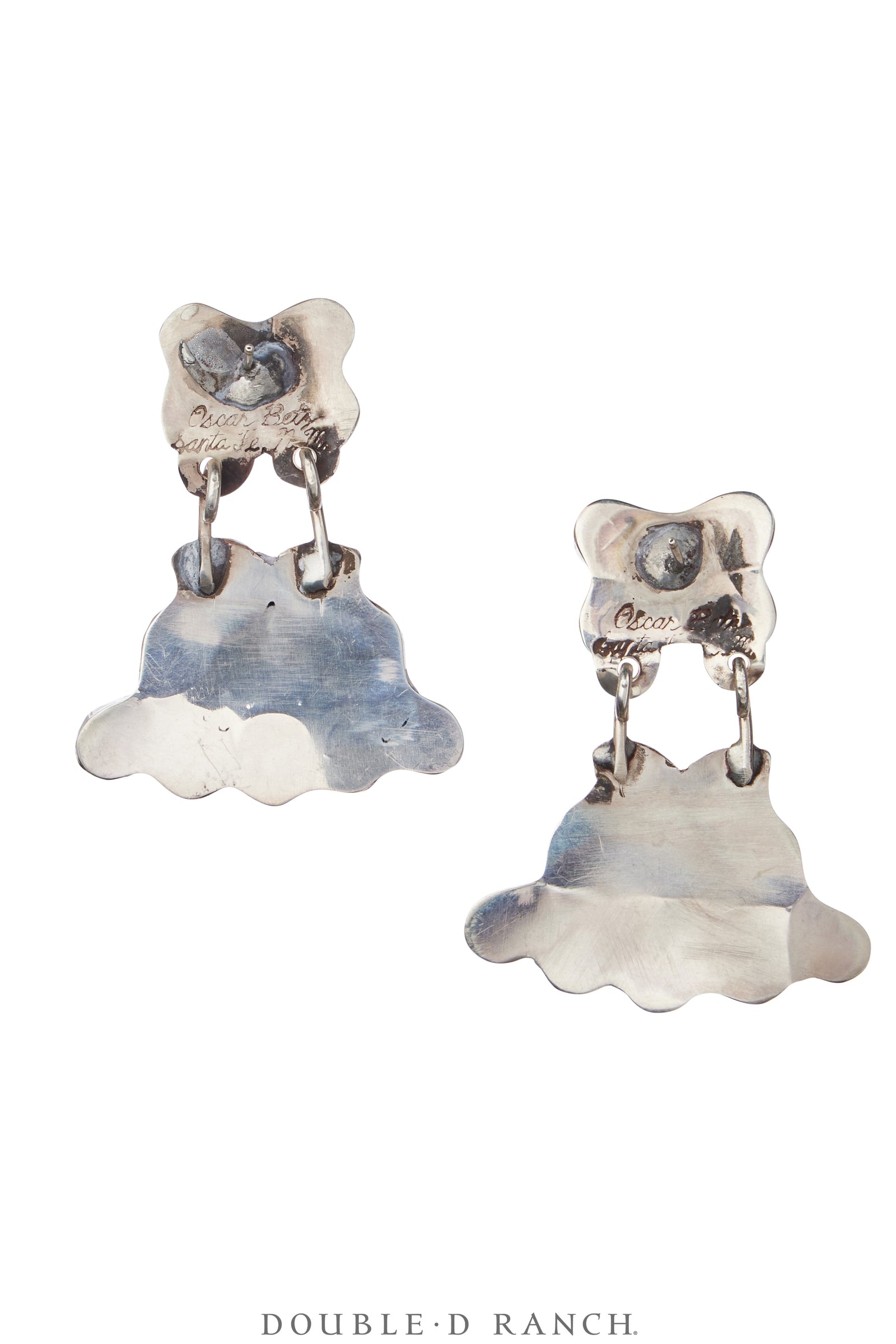 Earrings, Oscar Betz, Fan, Turquoise, Hallmark, 2044