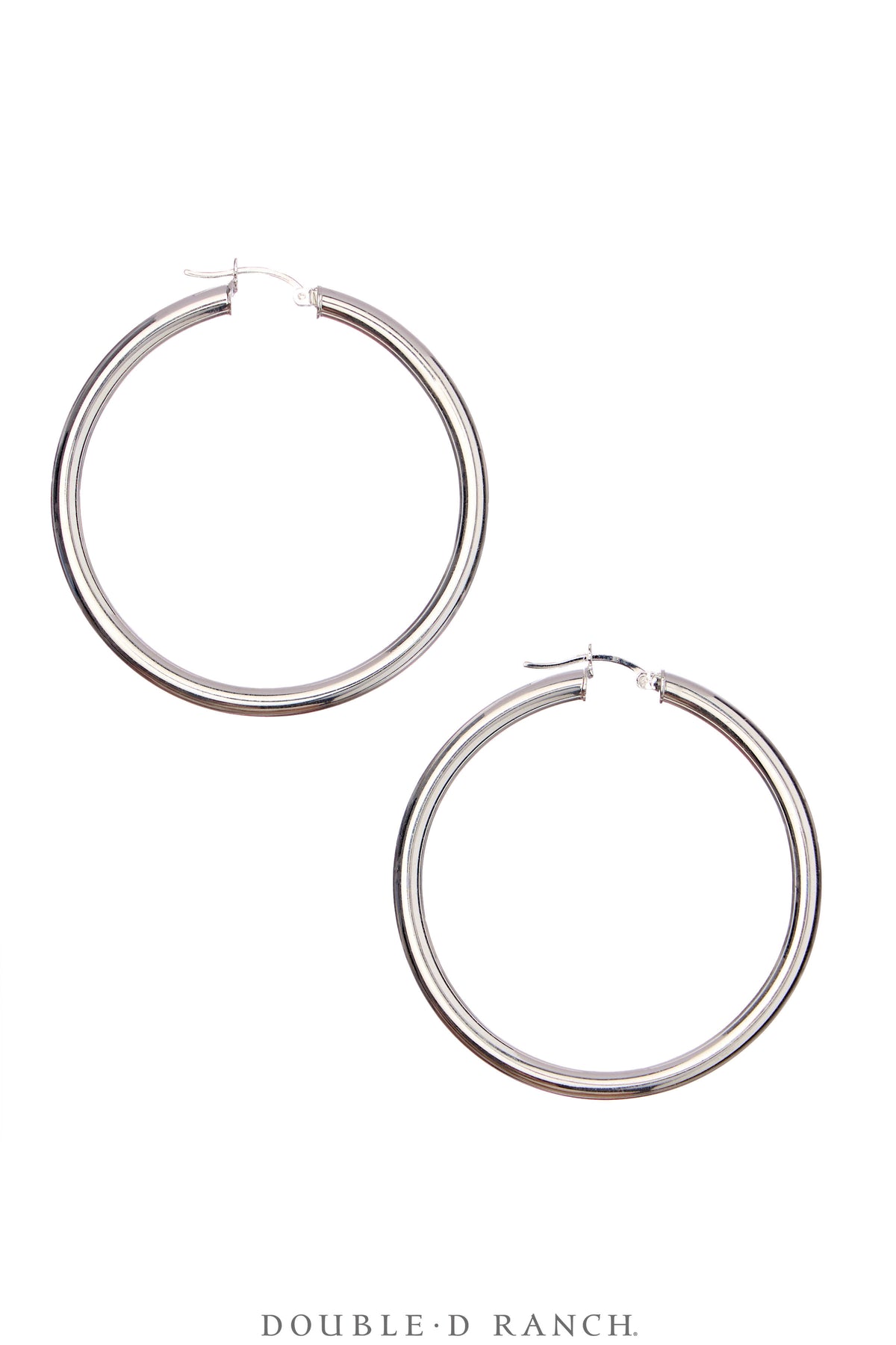 Earrings, Hoop, Large, Silver, Contemporary, 2072