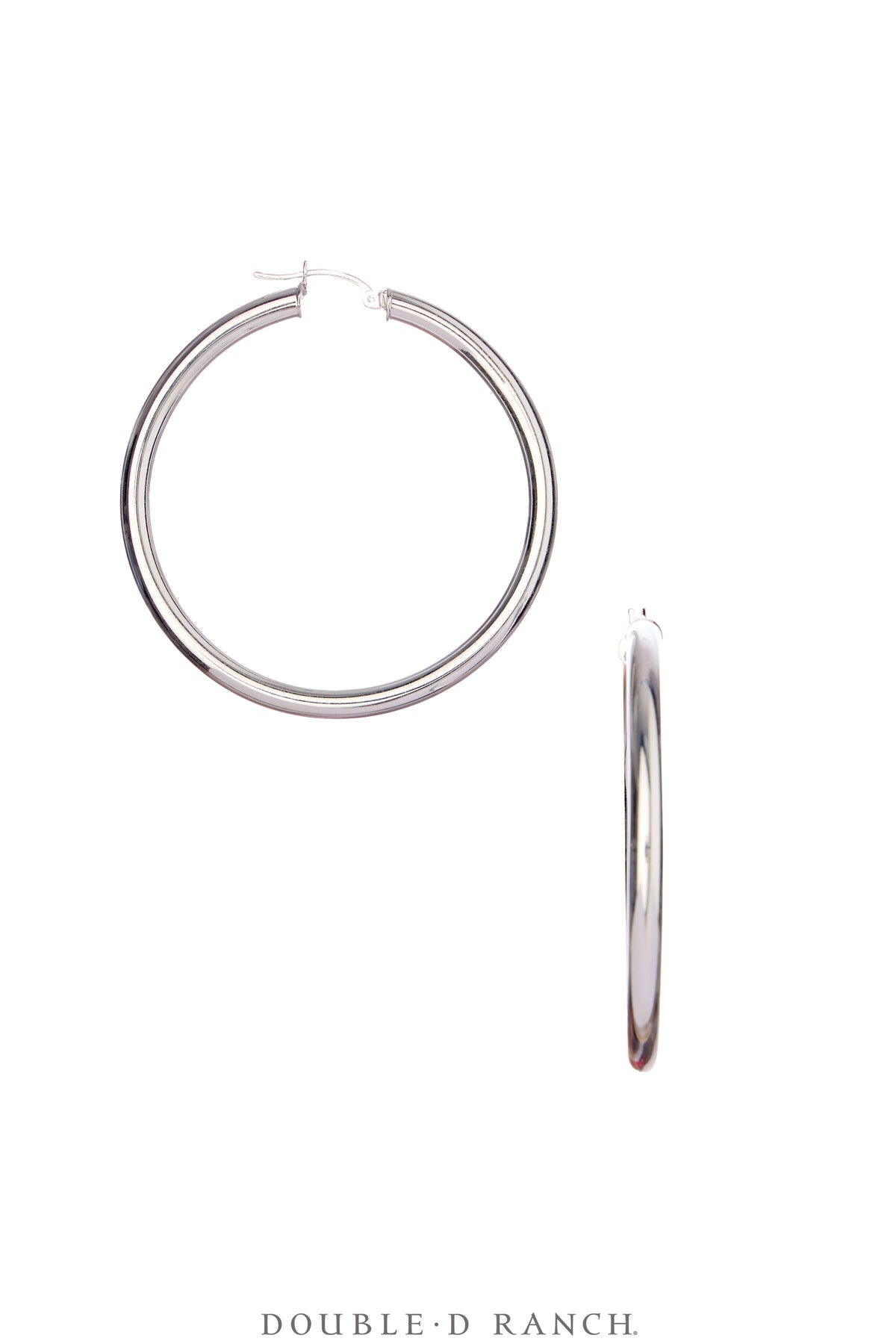 Earrings, Hoop, Large, Silver, Contemporary, 2072