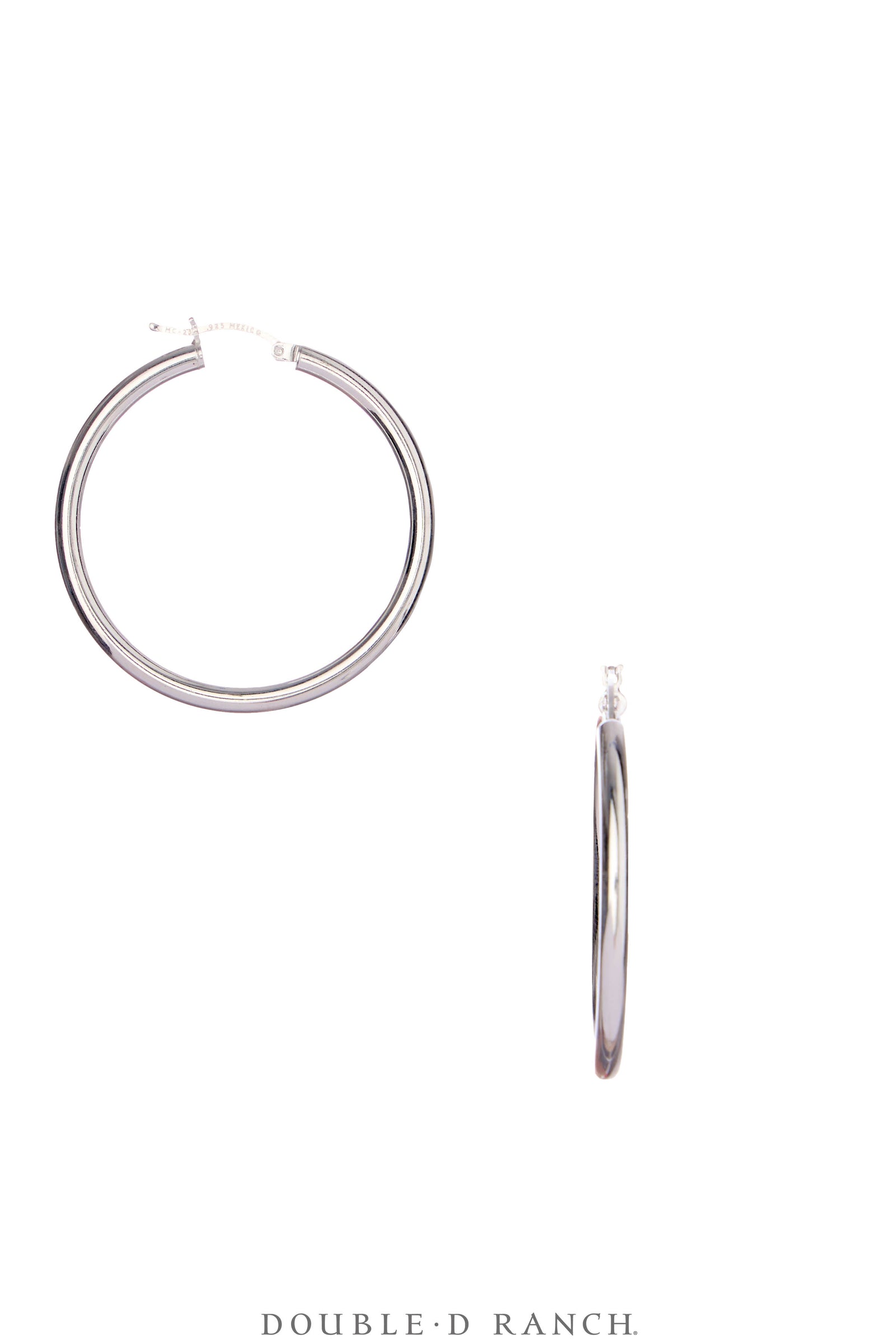 Earrings, Hoop, Medium, Silver, Contemporary, 2073