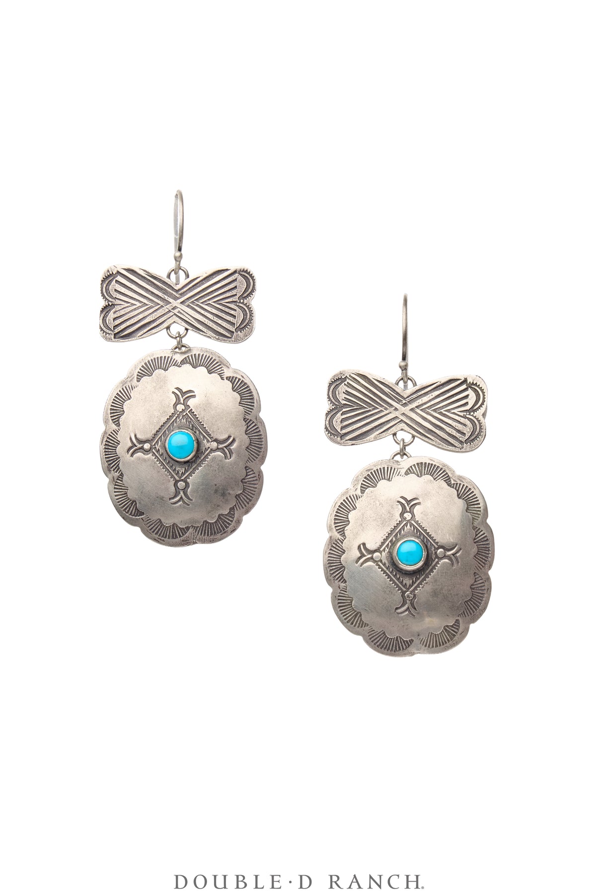 Earrings, Repurposed, Concho, Turquoise, Vintage, 2097