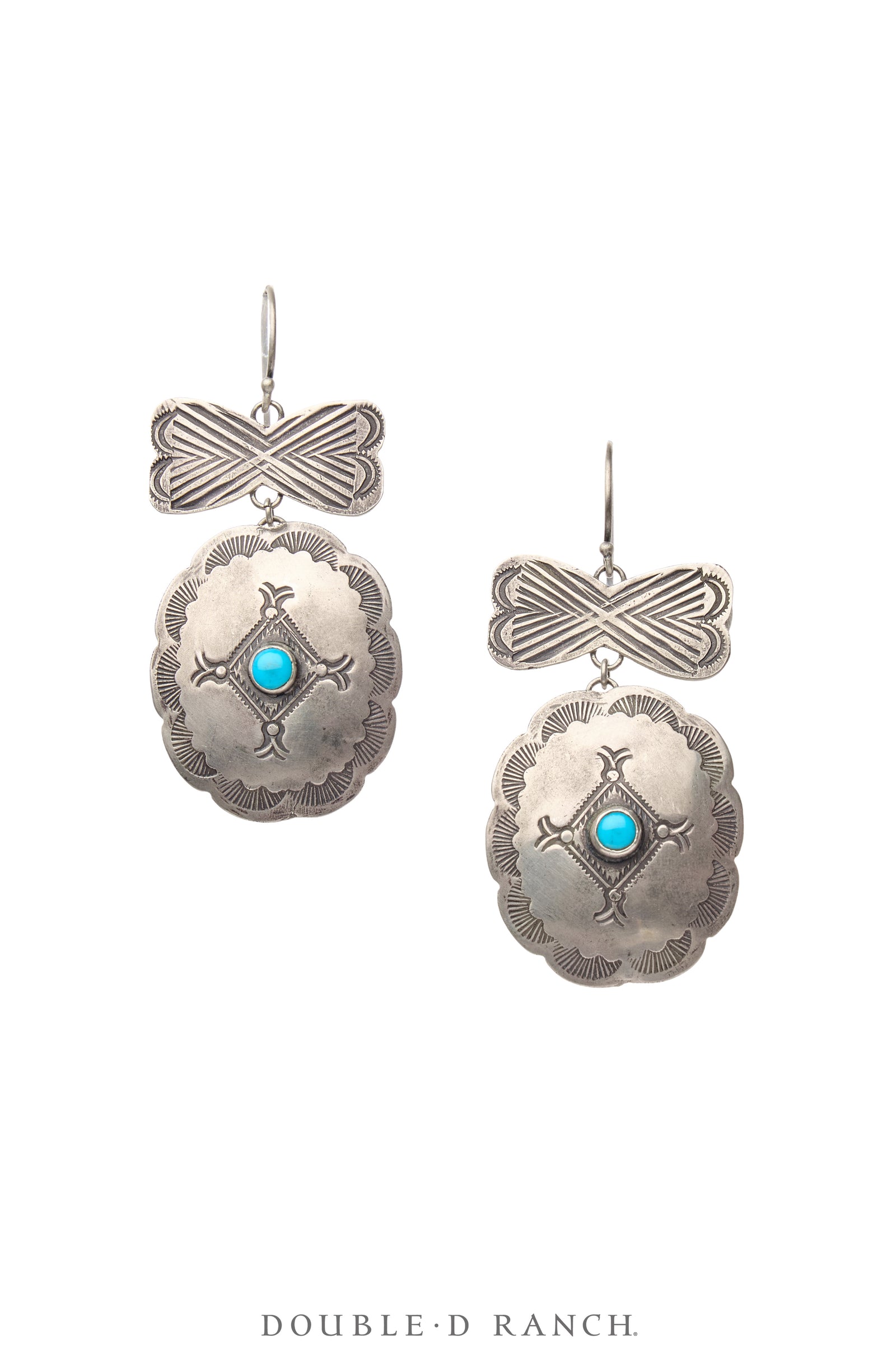 Earrings, Repurposed, Concho, Turquoise, Vintage, 2097