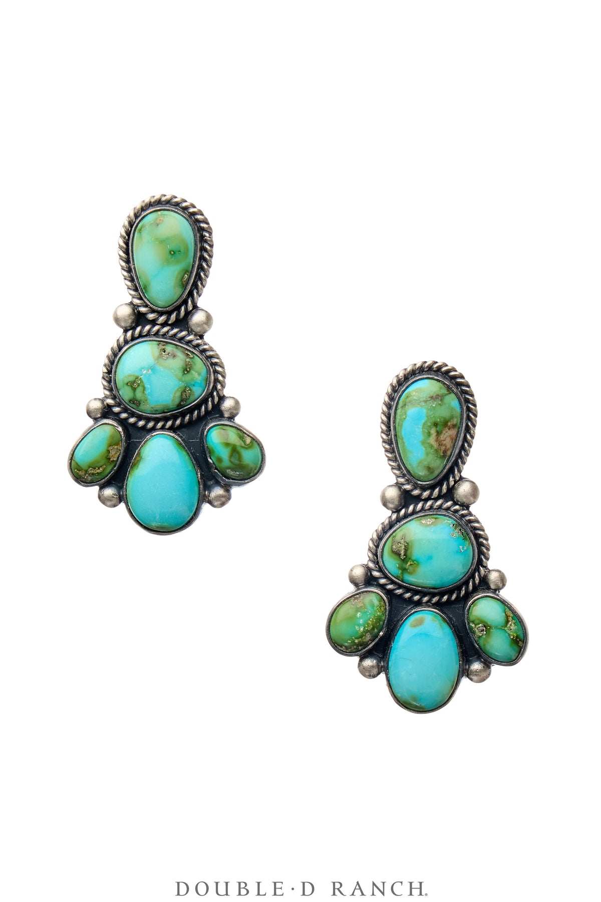 Earrings, Cluster, Turquoise, Sonoran Gold Mine, Hallmark, Contemporary, 2107