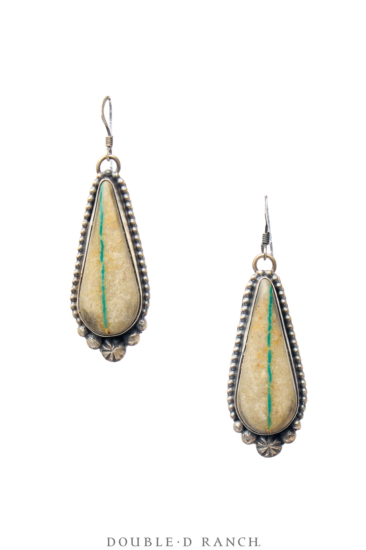 Earrings, Drops, Turquoise, Boulder Ribbon Mine, Hallmark, Contemporary, 2114