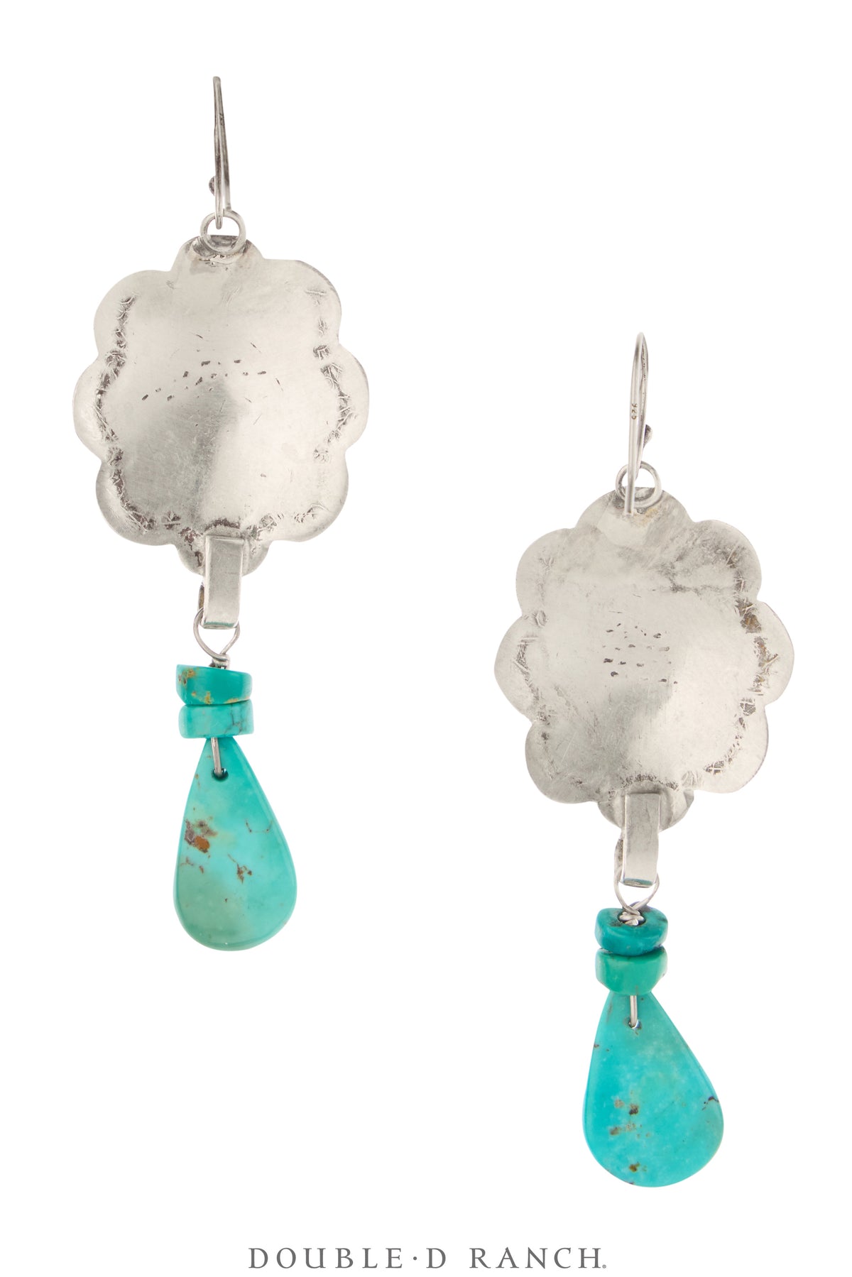 Earrings, Repurposed, Concho, Turquoise, Up-Cycled, Vintage, 2150