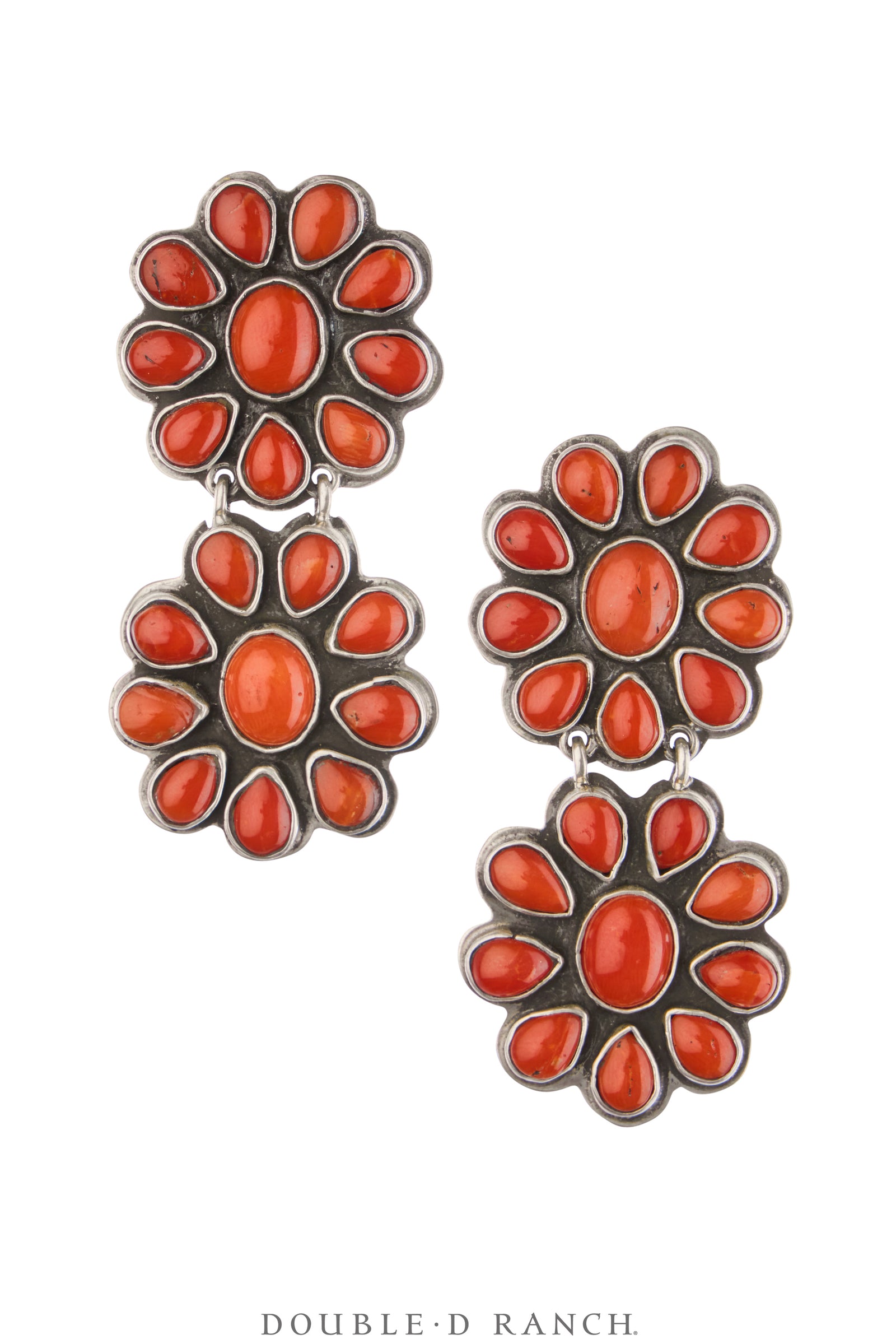 Earrings, Federico, Cluster, Coral, Hallmark, Contemporary, 2169
