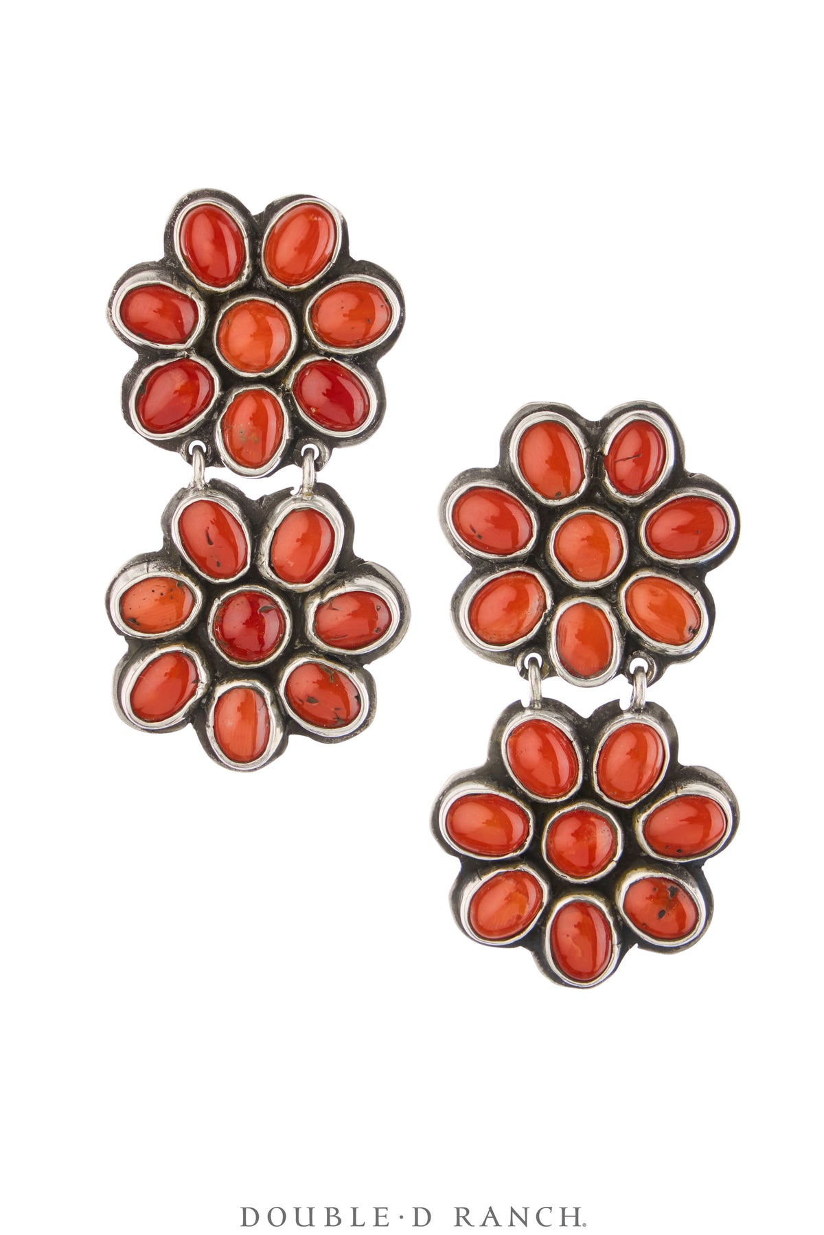 Earrings, Federico, Cluster, Coral, Hallmark, Contemporary, 2170