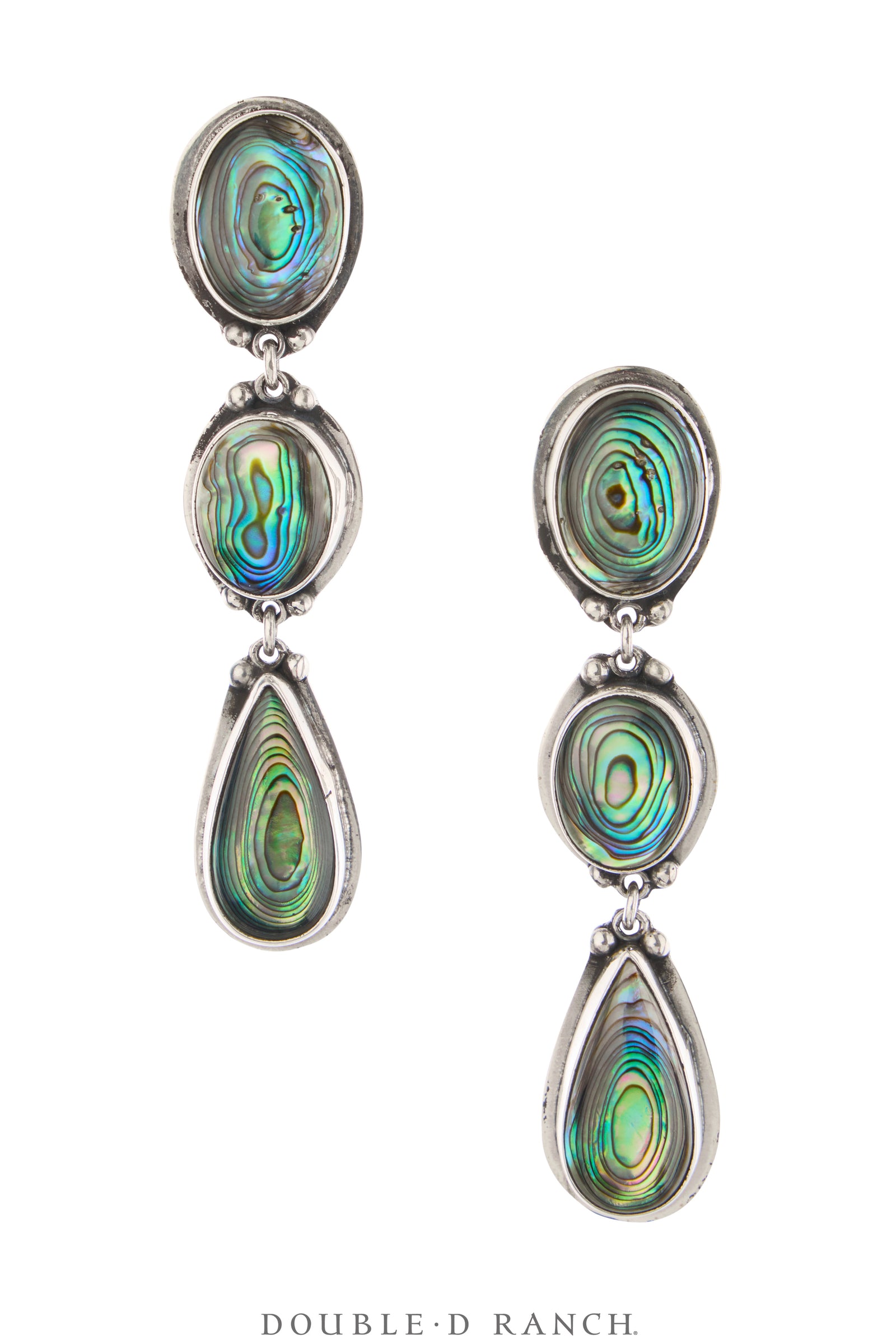 Earrings, Federico, Drop, 3 Stone, Abalone, Hallmark, Contemporary, 2171