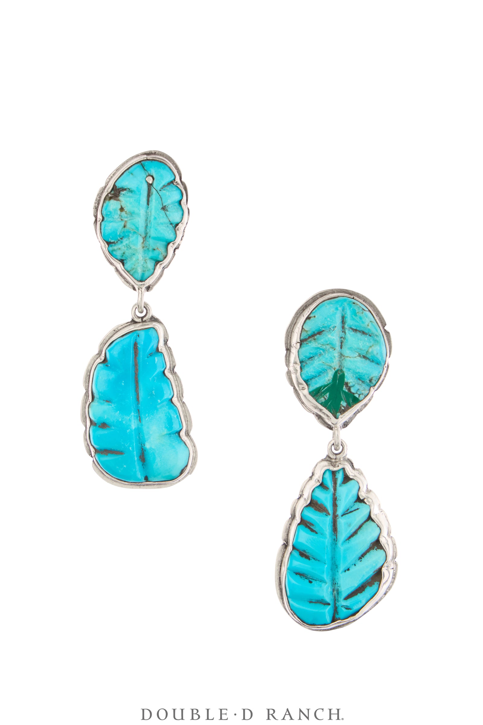 Earrings, Federico, Drop, Carved Turquoise, Hallmark, Contemporary, 2173