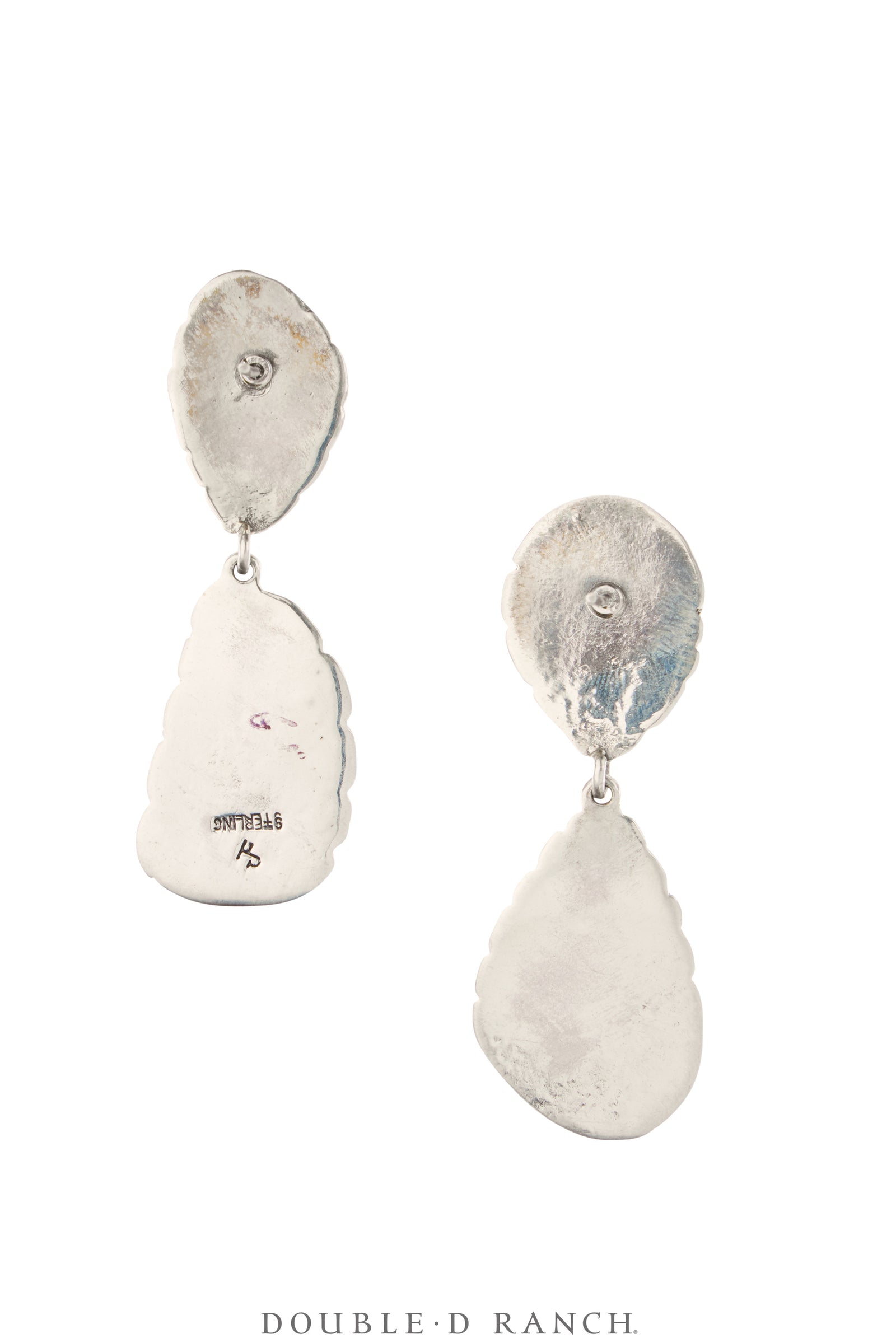 Earrings, Federico, Drop, Carved Turquoise, Hallmark, Contemporary, 2173