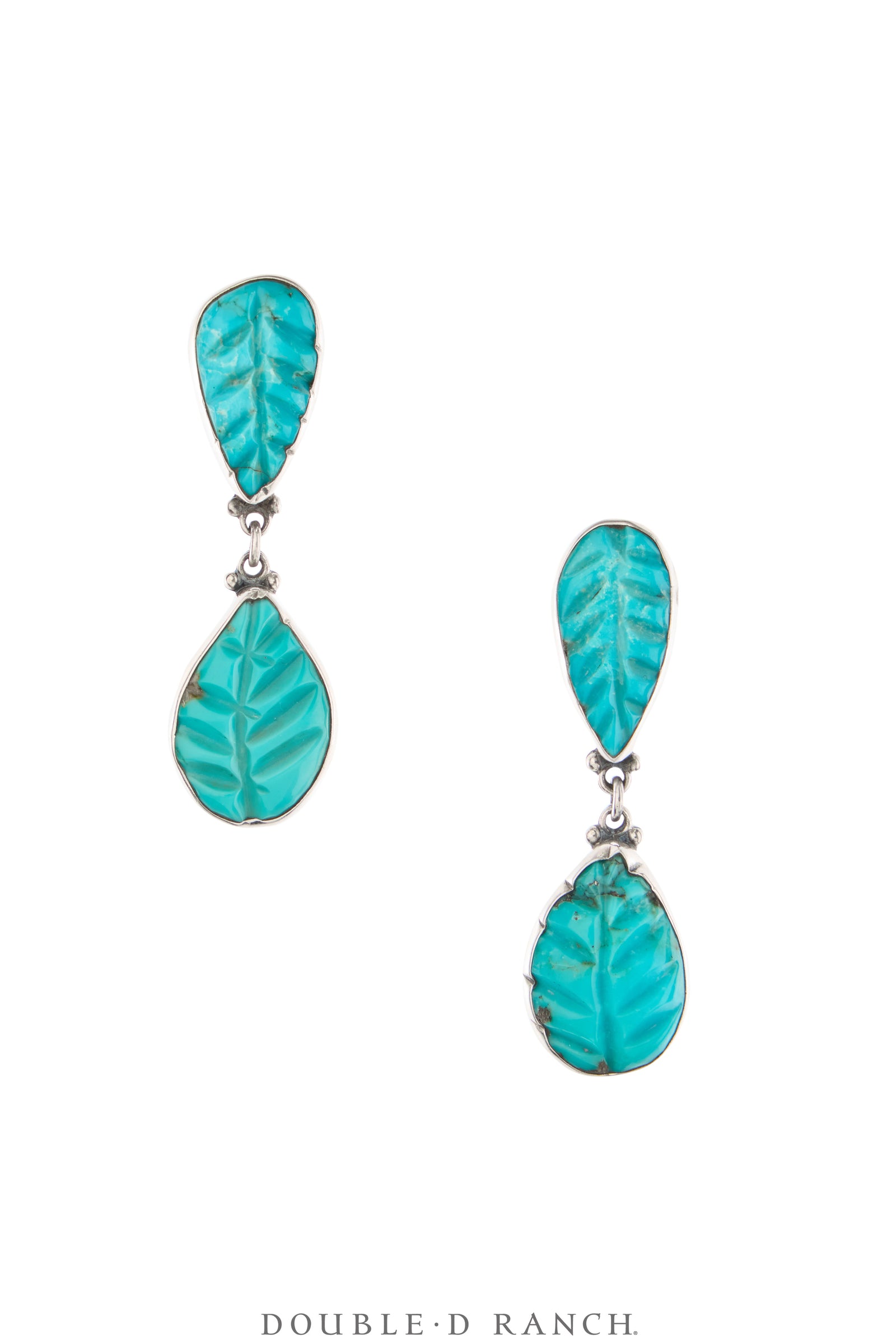 Earrings, Federico, Drop, Carved Turquoise, Hallmark, Contemporary, 2175