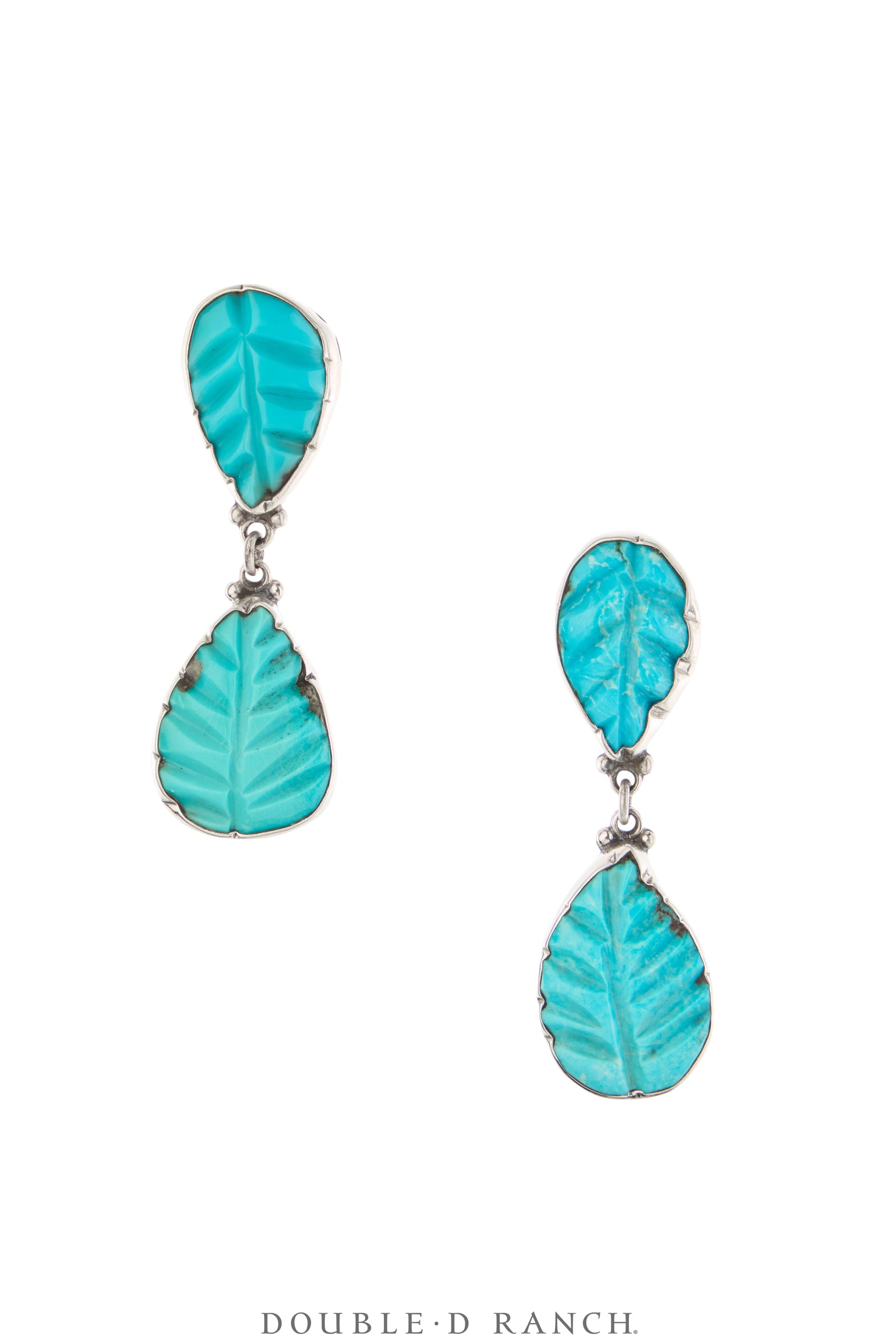 Earrings, Federico, Drop, Carved Turquoise, Hallmark, Contemporary, 2176
