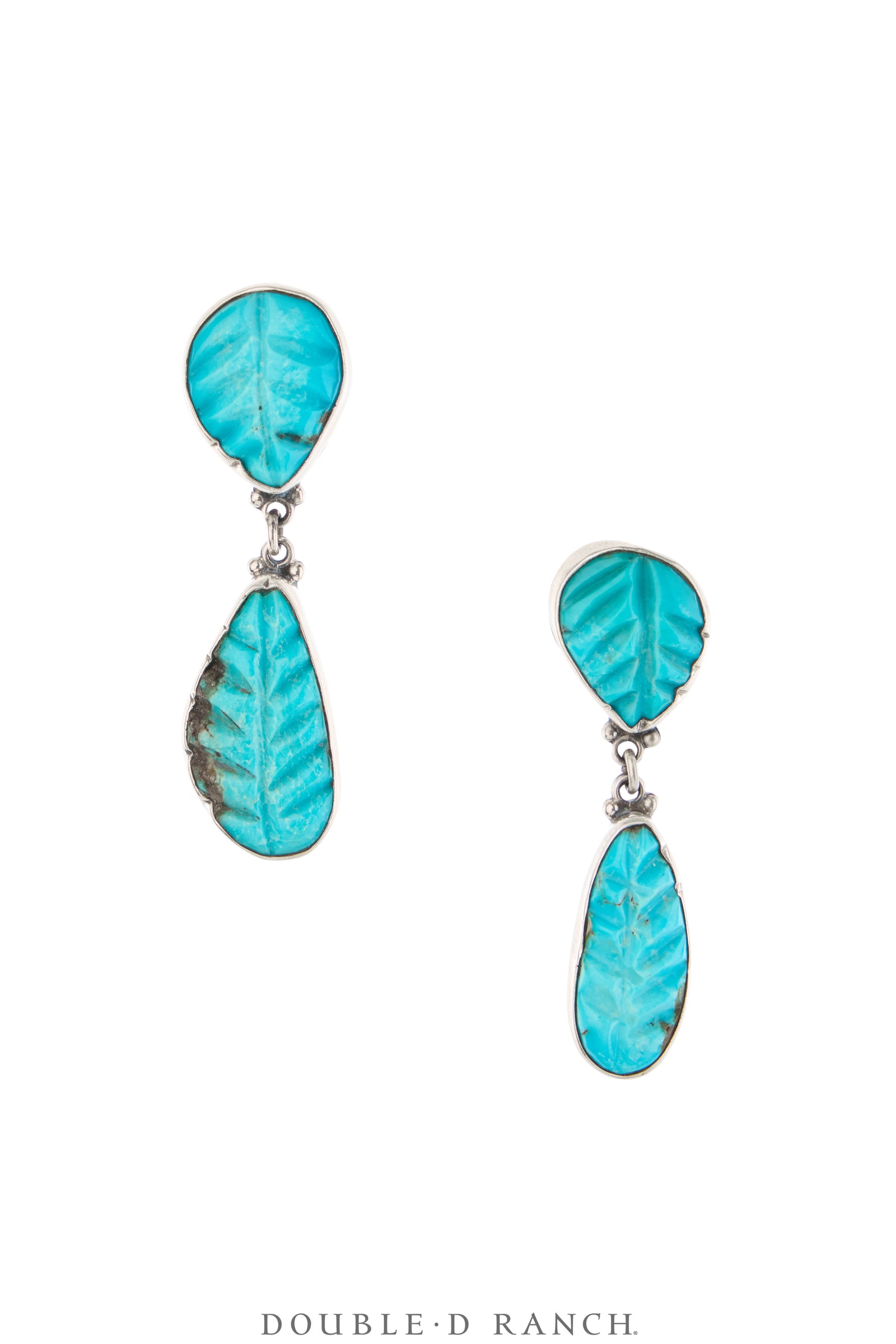 Earrings, Federico, Drop, Carved Turquoise, Hallmark, Contemporary, 2177