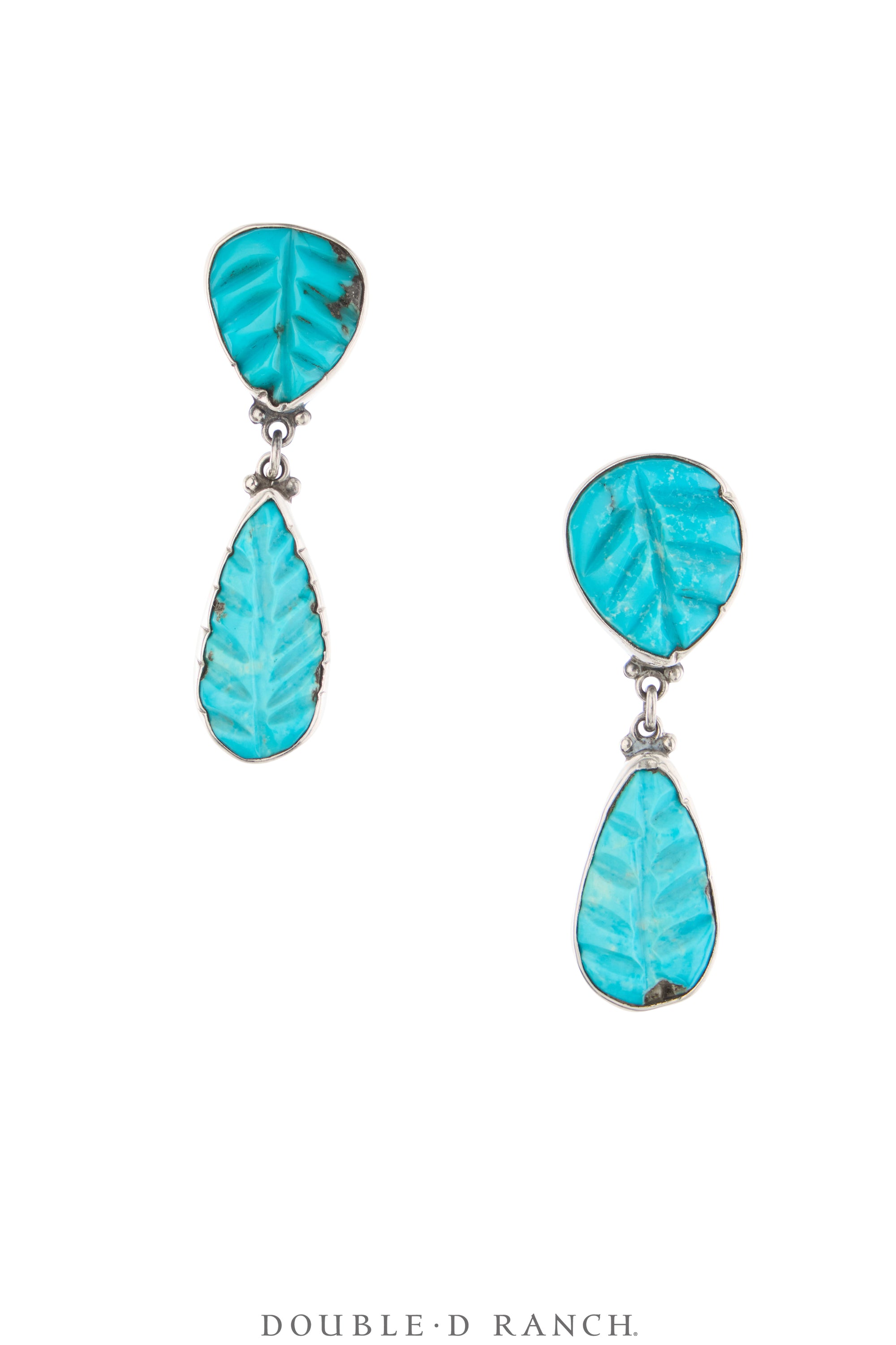 Earrings, Federico, Drop, Carved Turquoise, Hallmark, Contemporary, 2179