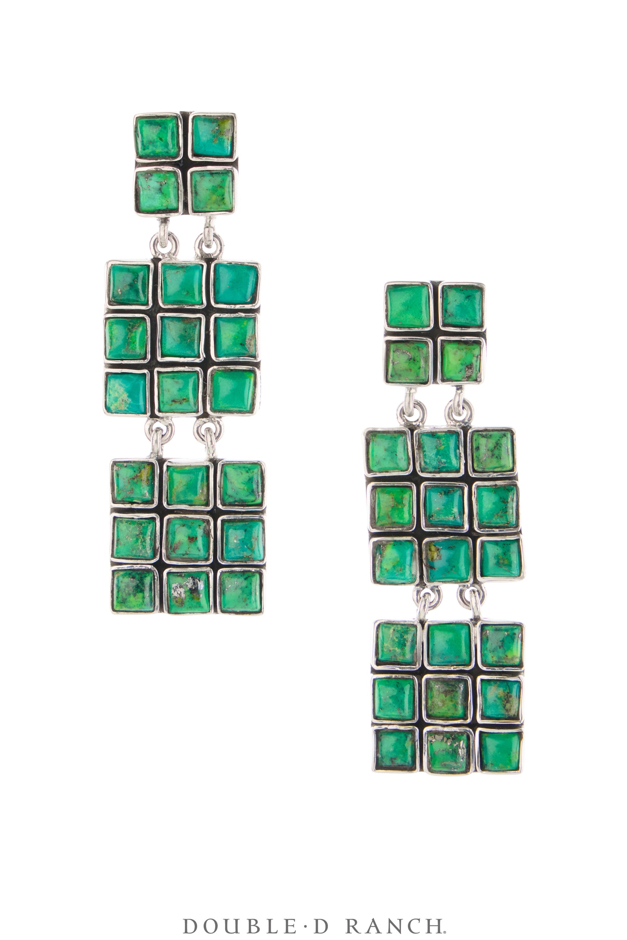 Earrings, Federico, Ladder, Malachite, Contemporary, 2201