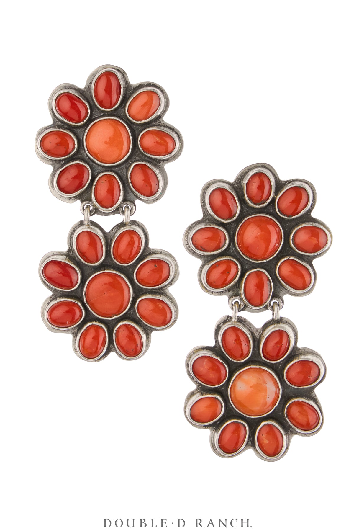 Earrings, Federico, Cluster, Coral, Hallmark, Contemporary, 2202