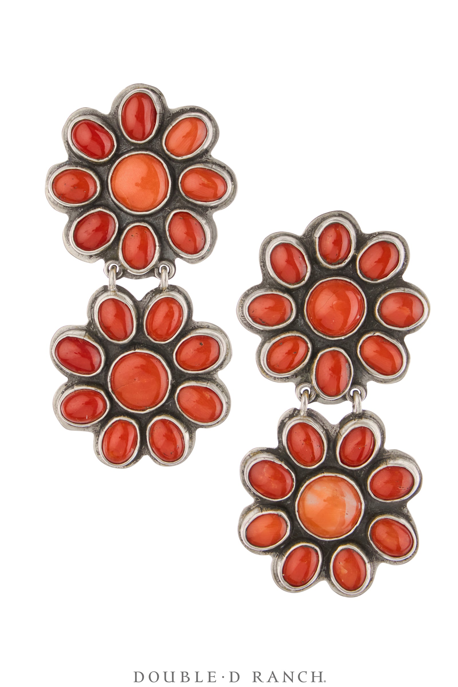Earrings, Federico, Cluster, Coral, Hallmark, Contemporary, 2202