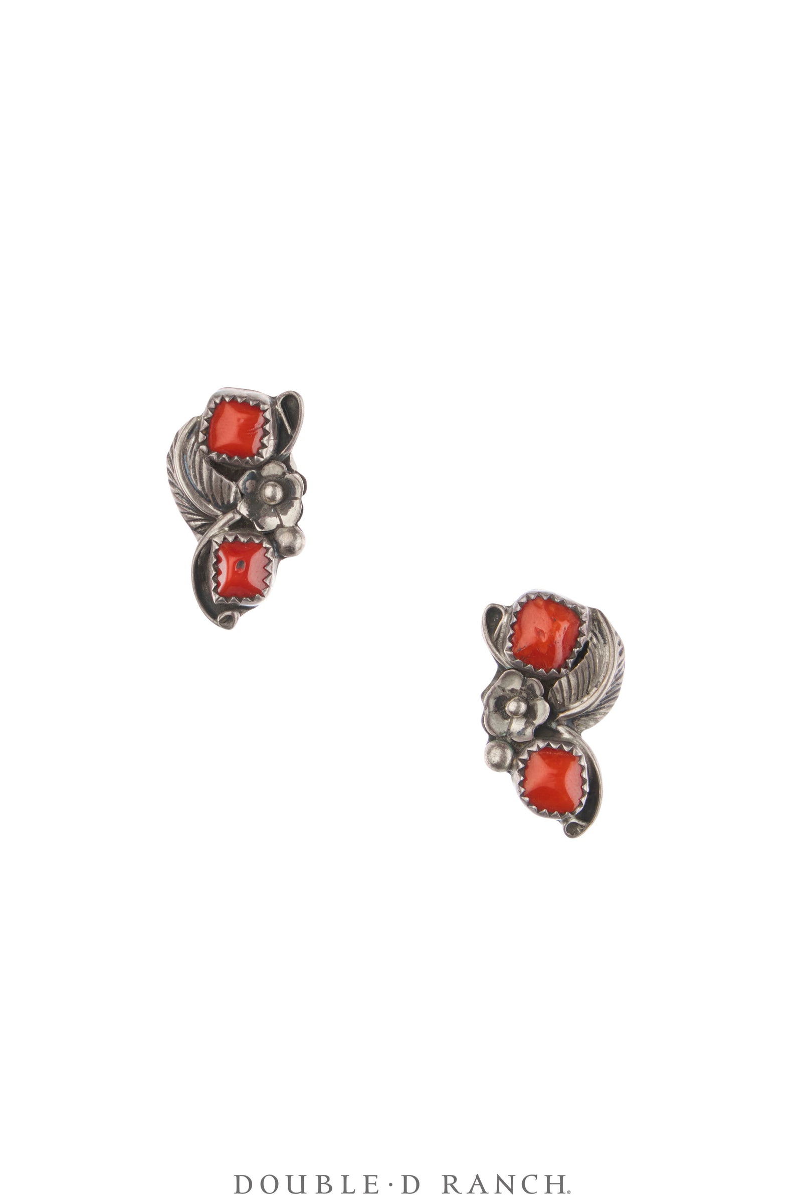 Earrings, Applique, Coral, Hallmark, Vintage, 2210