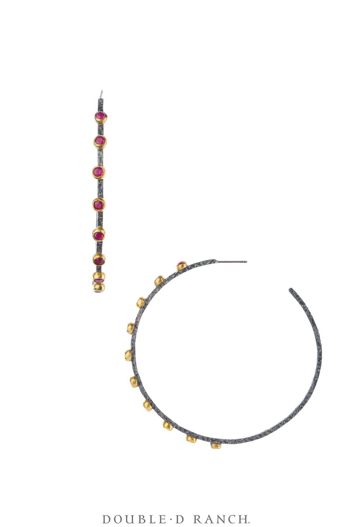 Earrings, Hoops, Amethyst, Sterling Silver, Contemporary, 2211