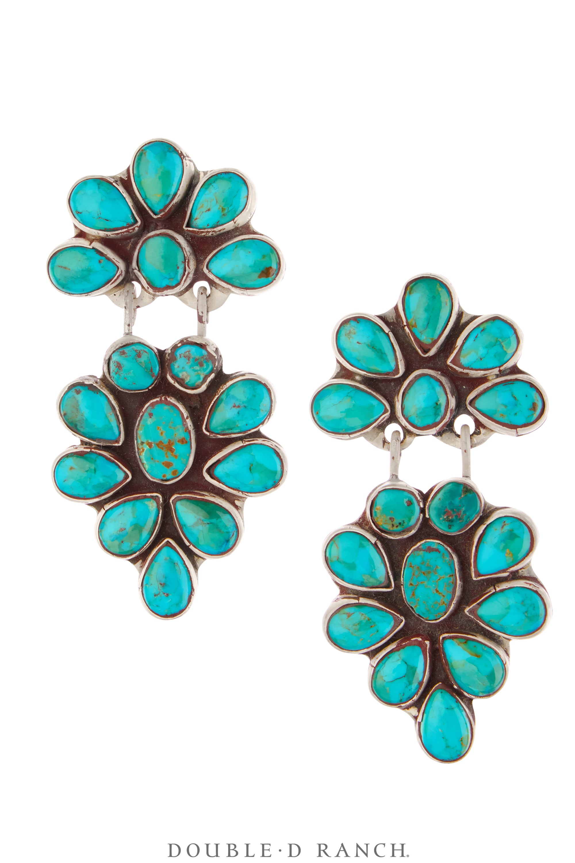 Earrings, Oscar Betz, Triangle, Turquoise, Hallmark, 512T4