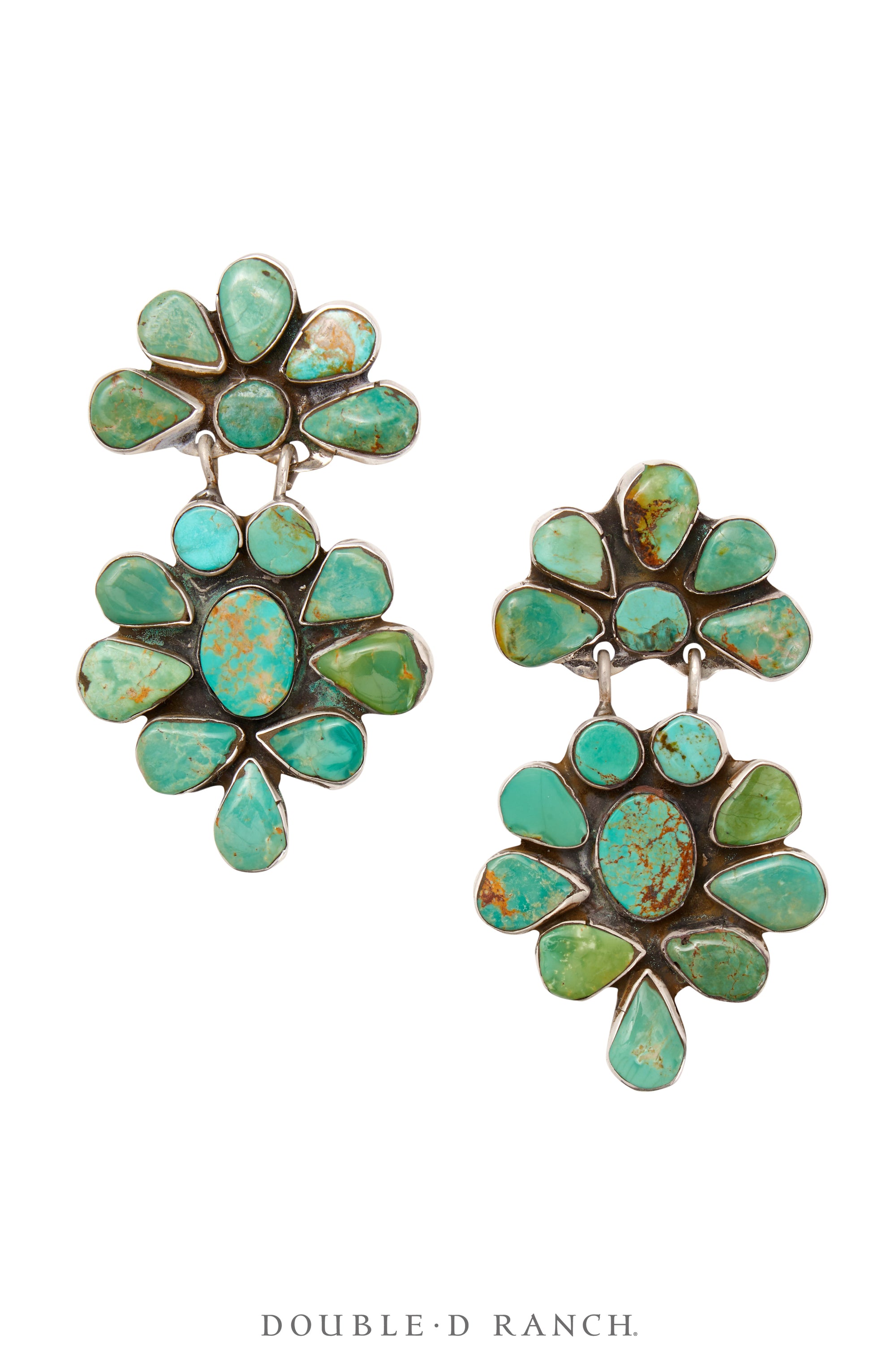 Earrings, Oscar Betz, Triangle, Turquoise, Hallmark, 585T1