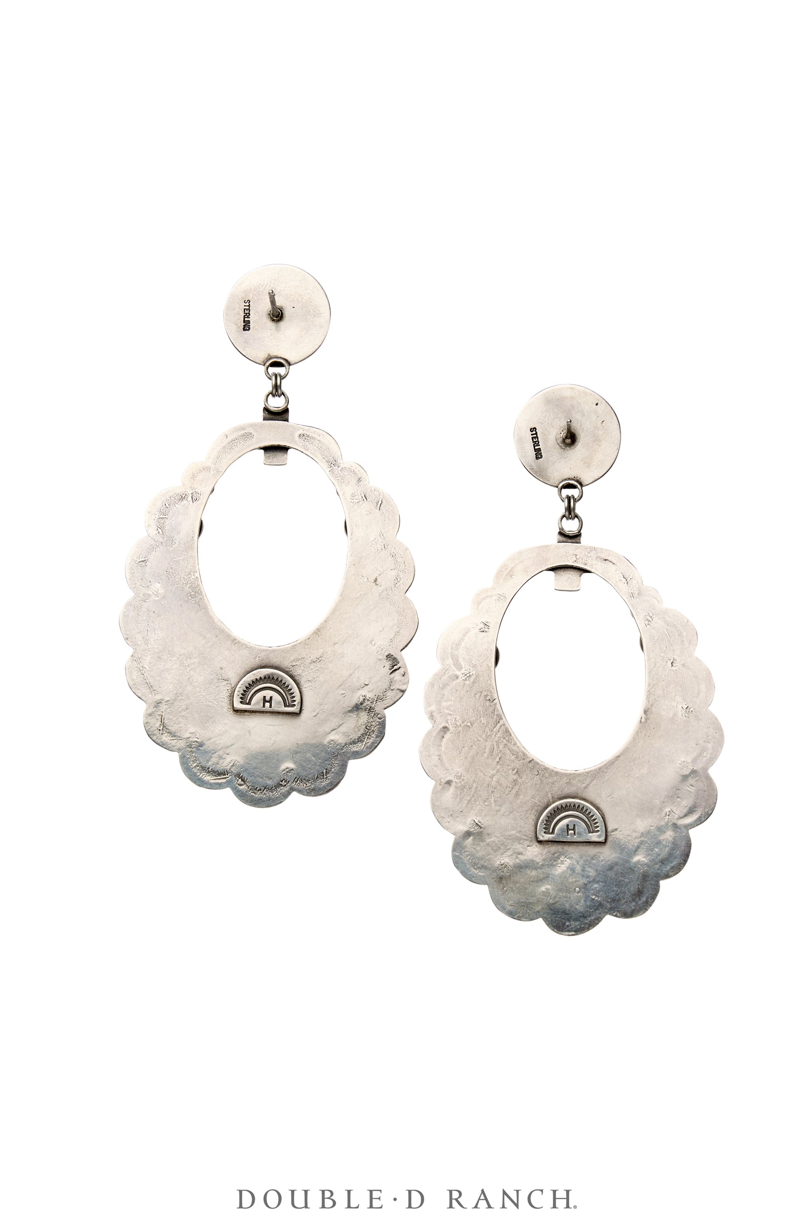 Earrings, Hoop, Sterling Silver & Onyx, Dennis Hogan, 551E