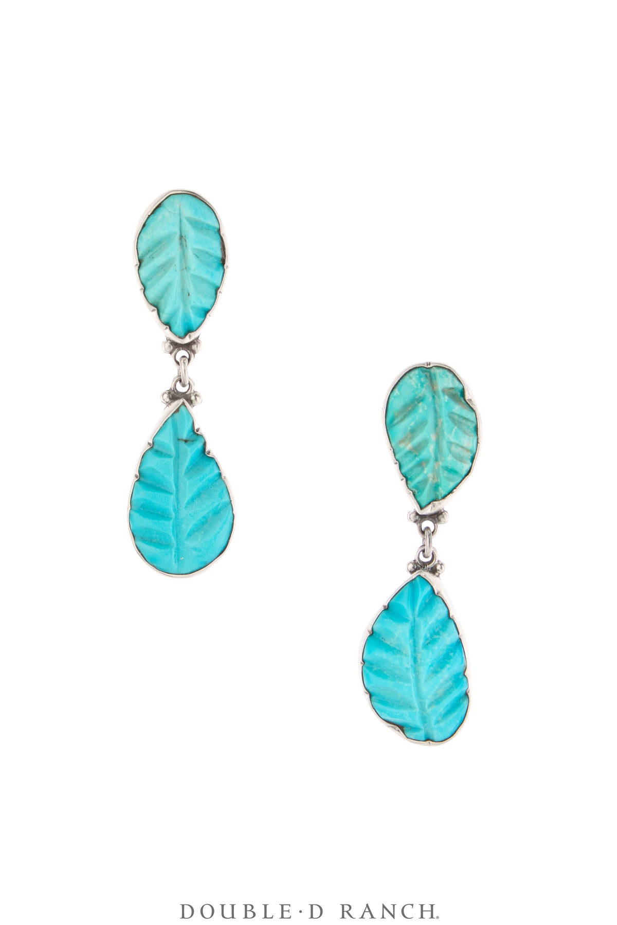 Earrings, Federico, Drop, Carved Turquoise, Hallmark, Contemporary, 2228