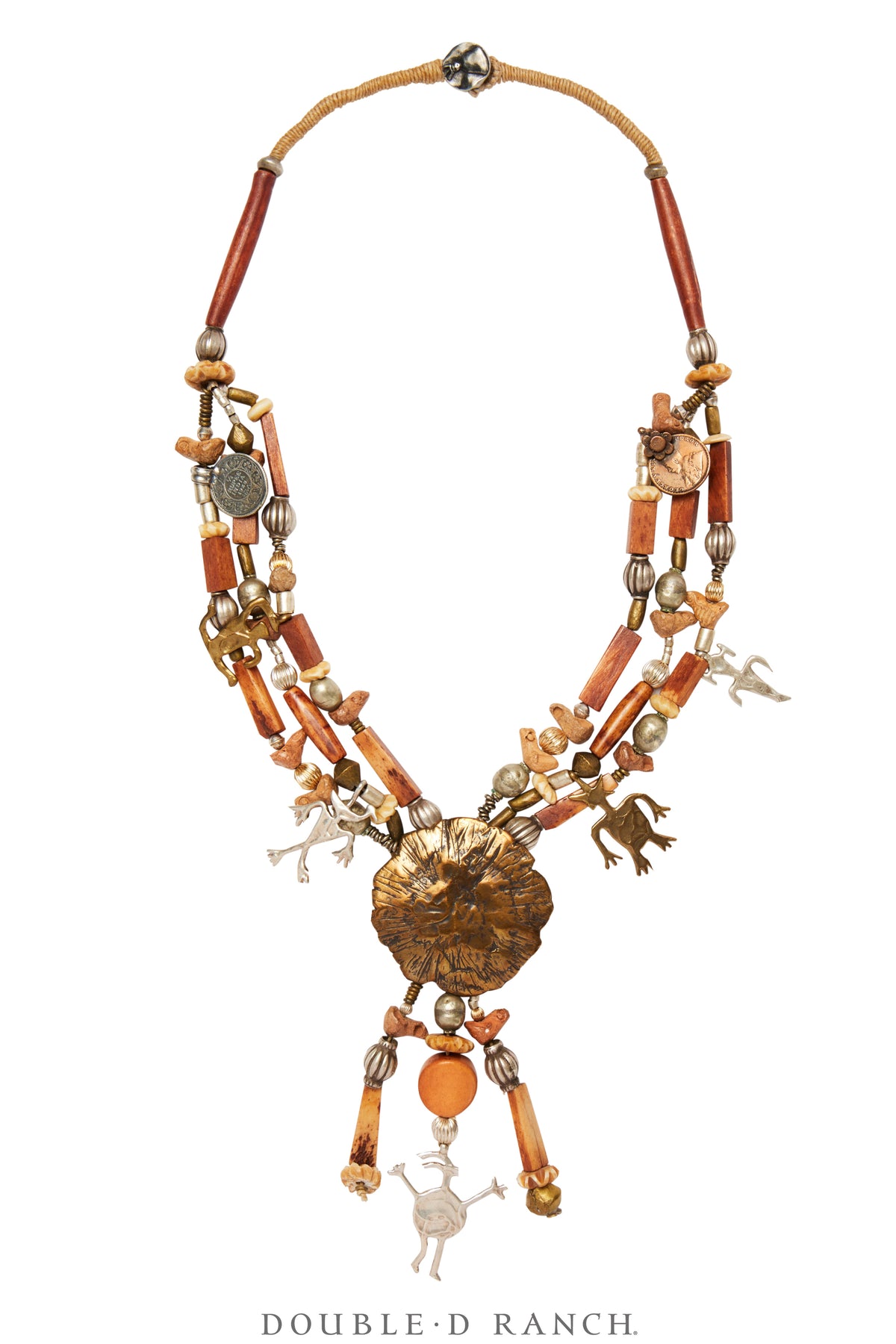 Necklace, Mummy's Bundle, Petroglyph & Fossilised Bone, Hallmark, Vintage, 3292