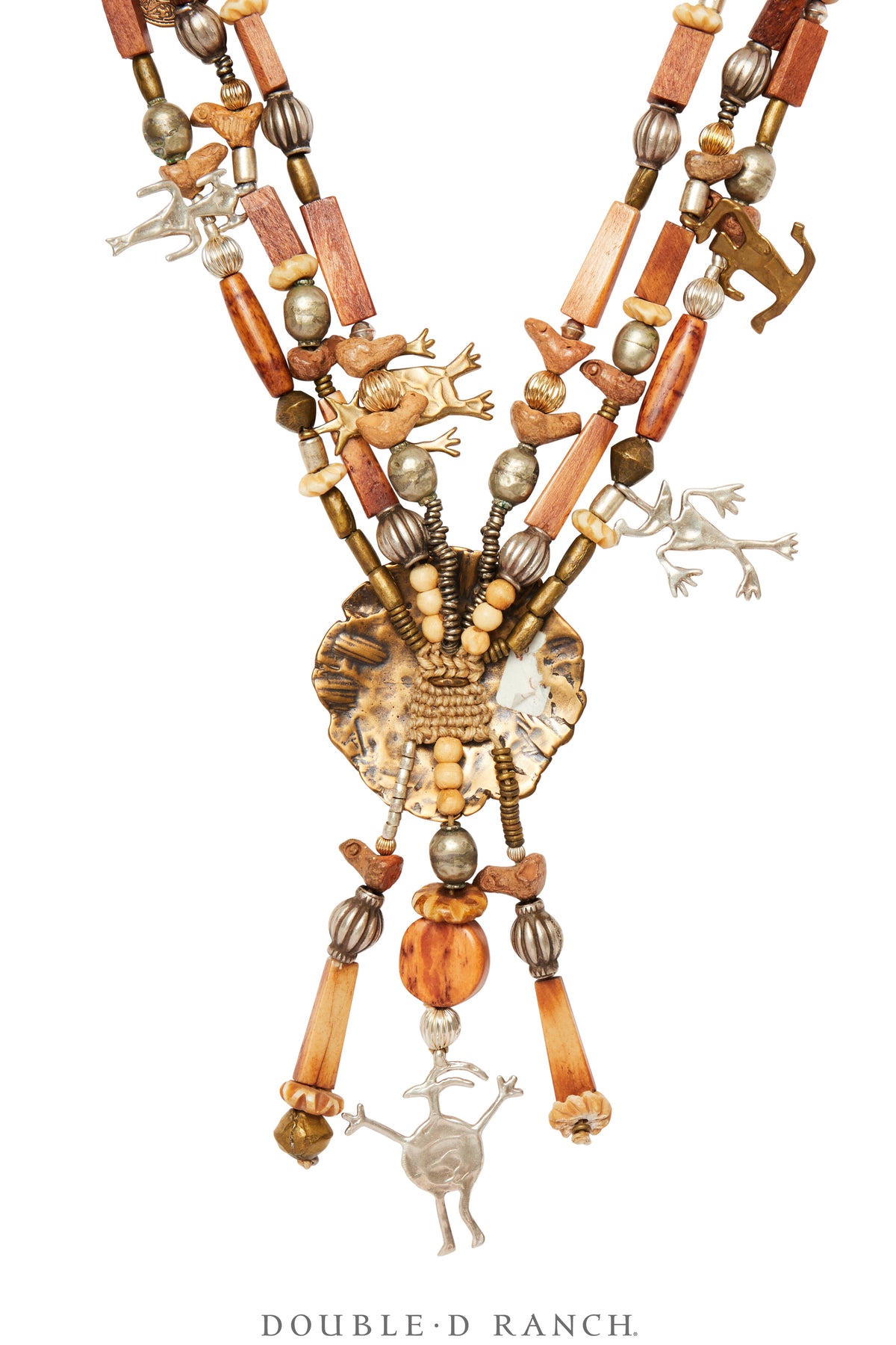 Necklace, Mummy's Bundle, Petroglyph & Fossilised Bone, Hallmark, Vintage, 3292