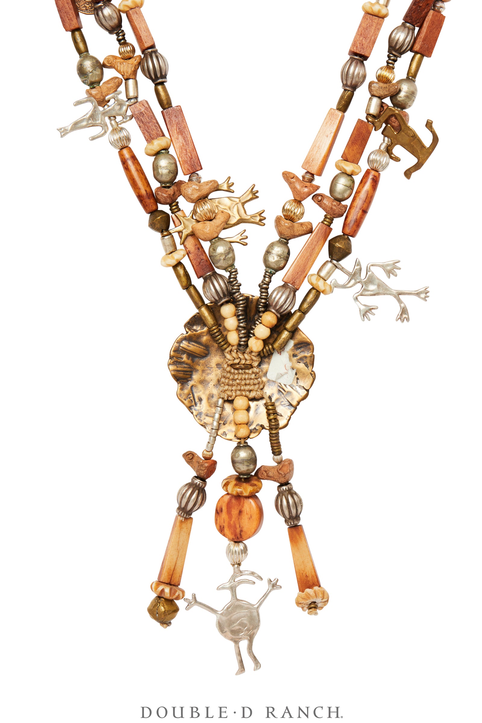 Necklace, Mummy's Bundle, Petroglyph & Fossilised Bone, Hallmark, Vintage, 3292