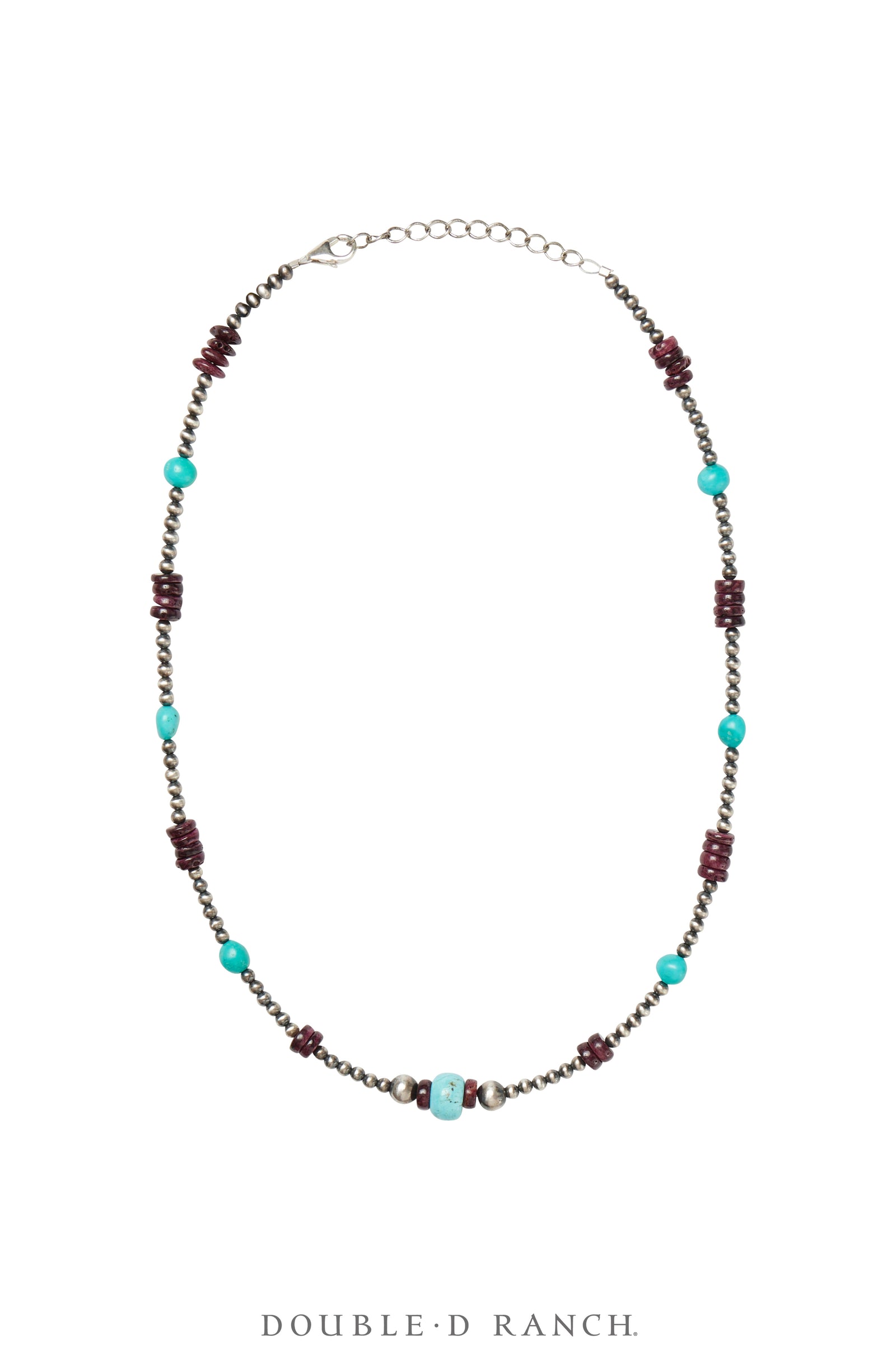 Necklace, Desert Pearls, Kingman Turquoise, Purple Spiny Oyster, Contemporary, 3336