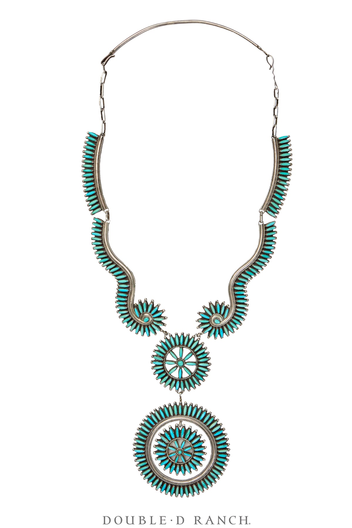 Necklace, Statement, Bib, Turquoise, Needlepoint, Hallmark, Vintage, 3405