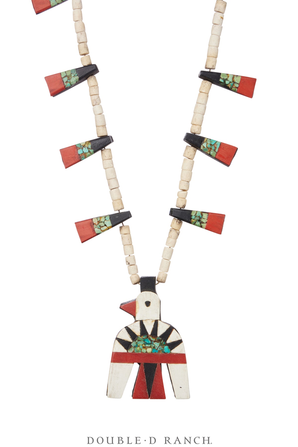 Necklace, Thunderbird, Santo Domingo Depression, Battery Bird, With Matching Earrings, Vintage, 1940's, 3453