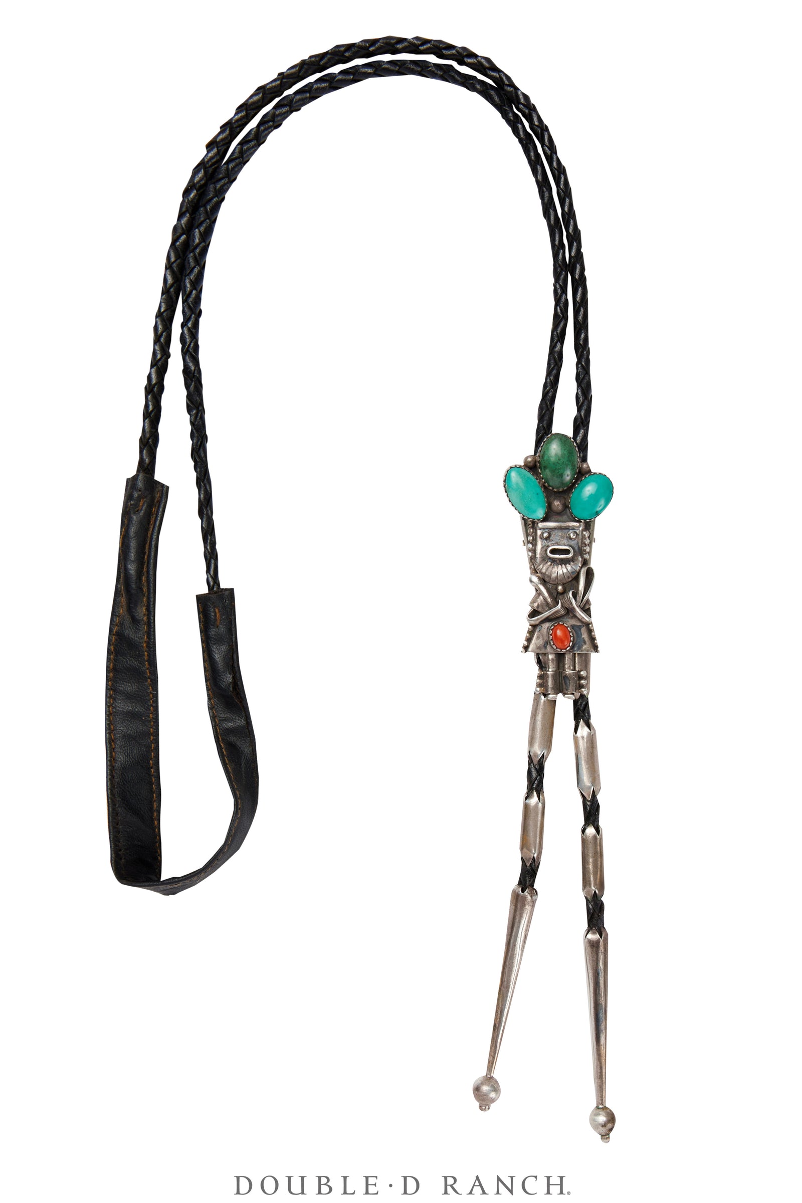 Bolo, Kachina, Turquoise & Coral, Hallmark, Vintage, 3458