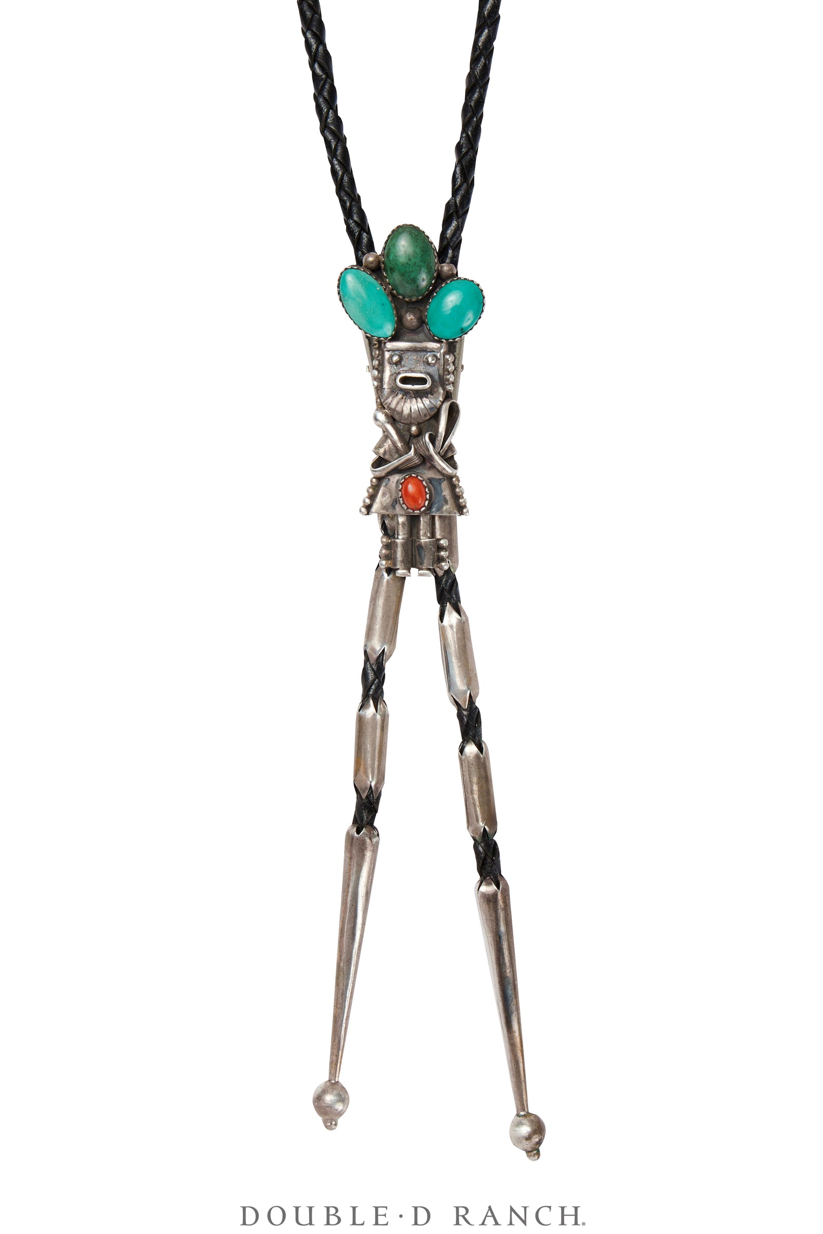 Bolo, Kachina, Turquoise & Coral, Hallmark, Vintage, 3458