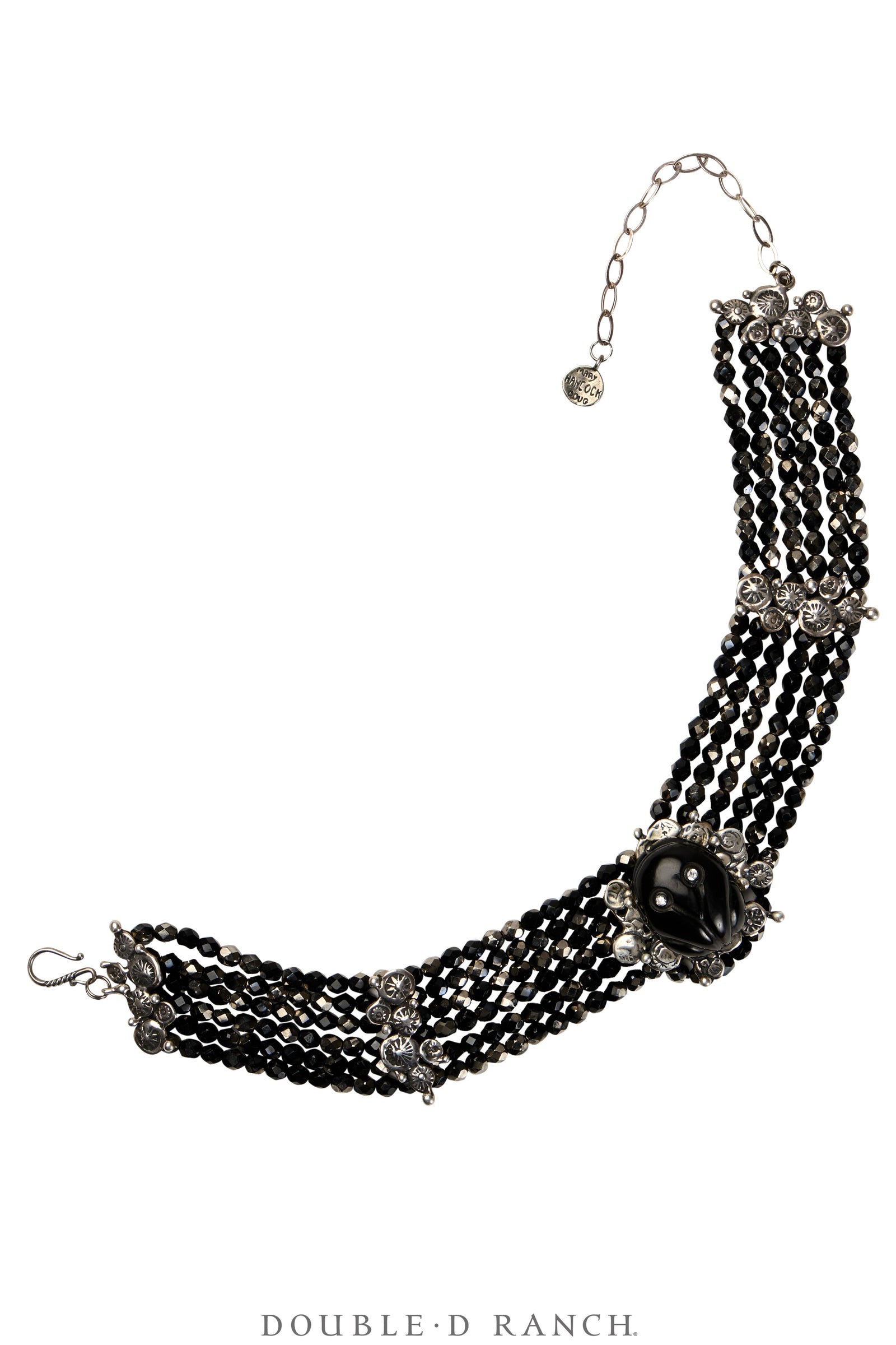 Necklace, Mummy's Bundle, Collar, Jet Faceted, Frog Fetish, Hallmark, Vintage, 3467