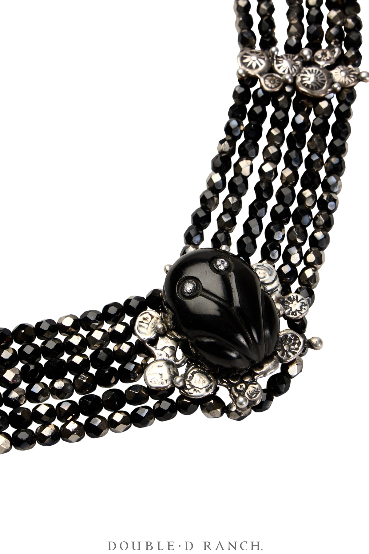 Necklace, Mummy's Bundle, Collar, Jet Faceted, Frog Fetish, Hallmark, Vintage, 3467