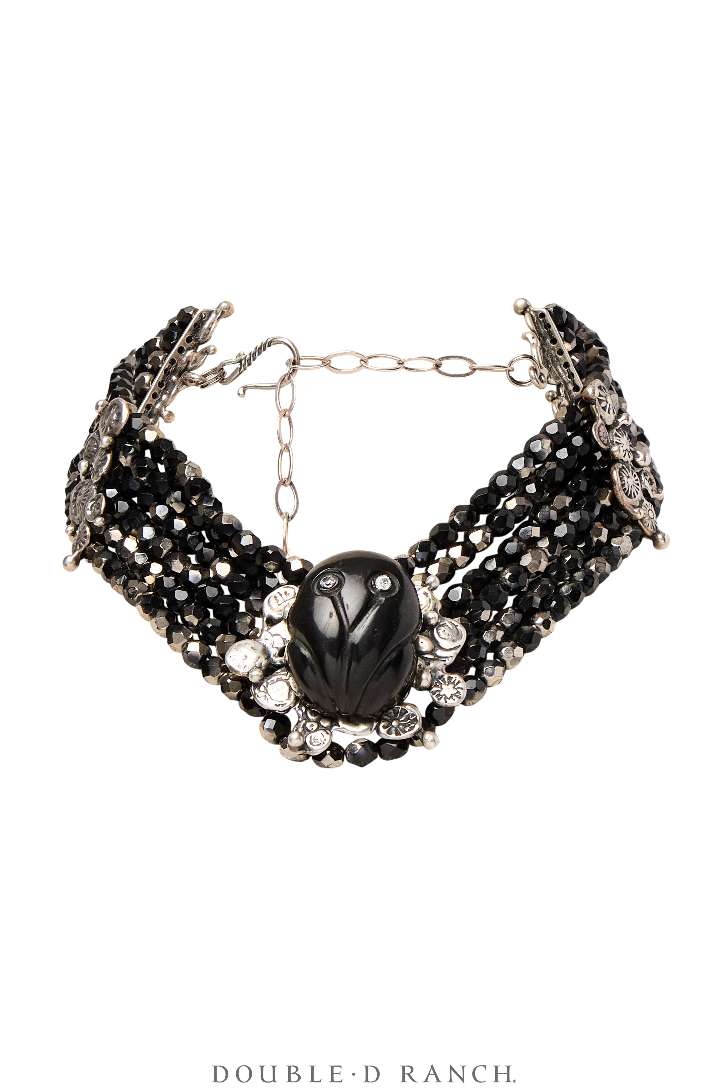 Necklace, Mummy's Bundle, Collar, Jet Faceted, Frog Fetish, Hallmark,