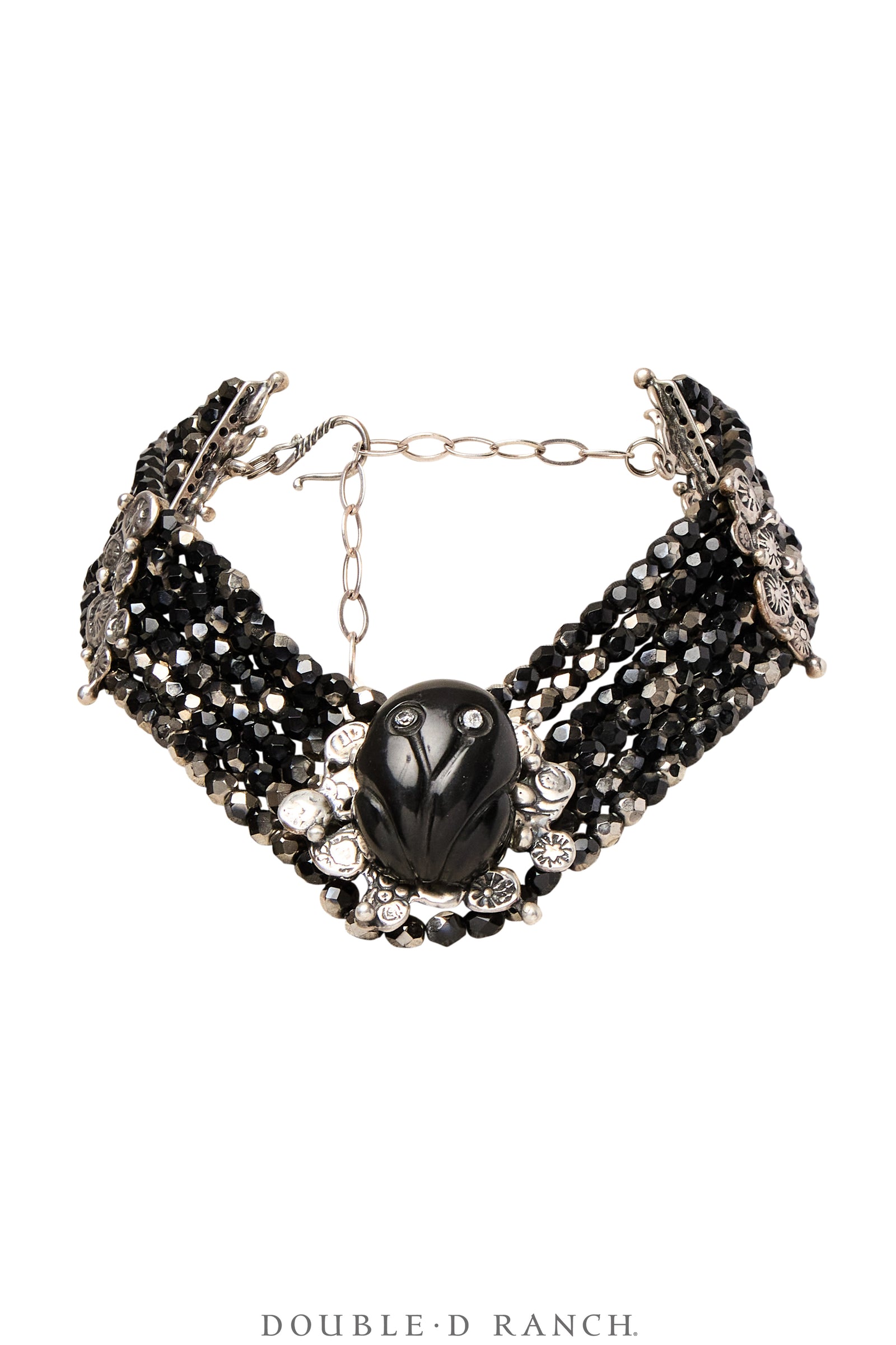 Necklace, Mummy's Bundle, Collar, Jet Faceted, Frog Fetish Necklace, Mummy's Bundle, Collar, Jet Faceted, Frog Fetish