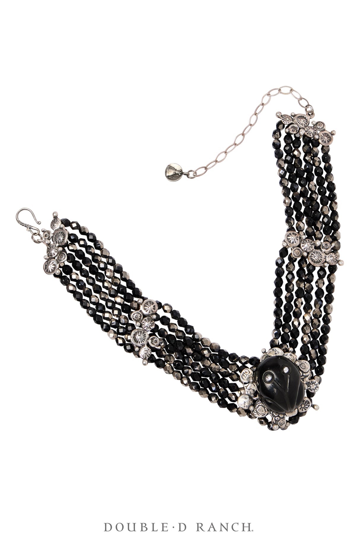 Necklace, Mummy's Bundle, Collar, Jet Faceted, Frog Fetish, Hallmark, Vintage, 3467