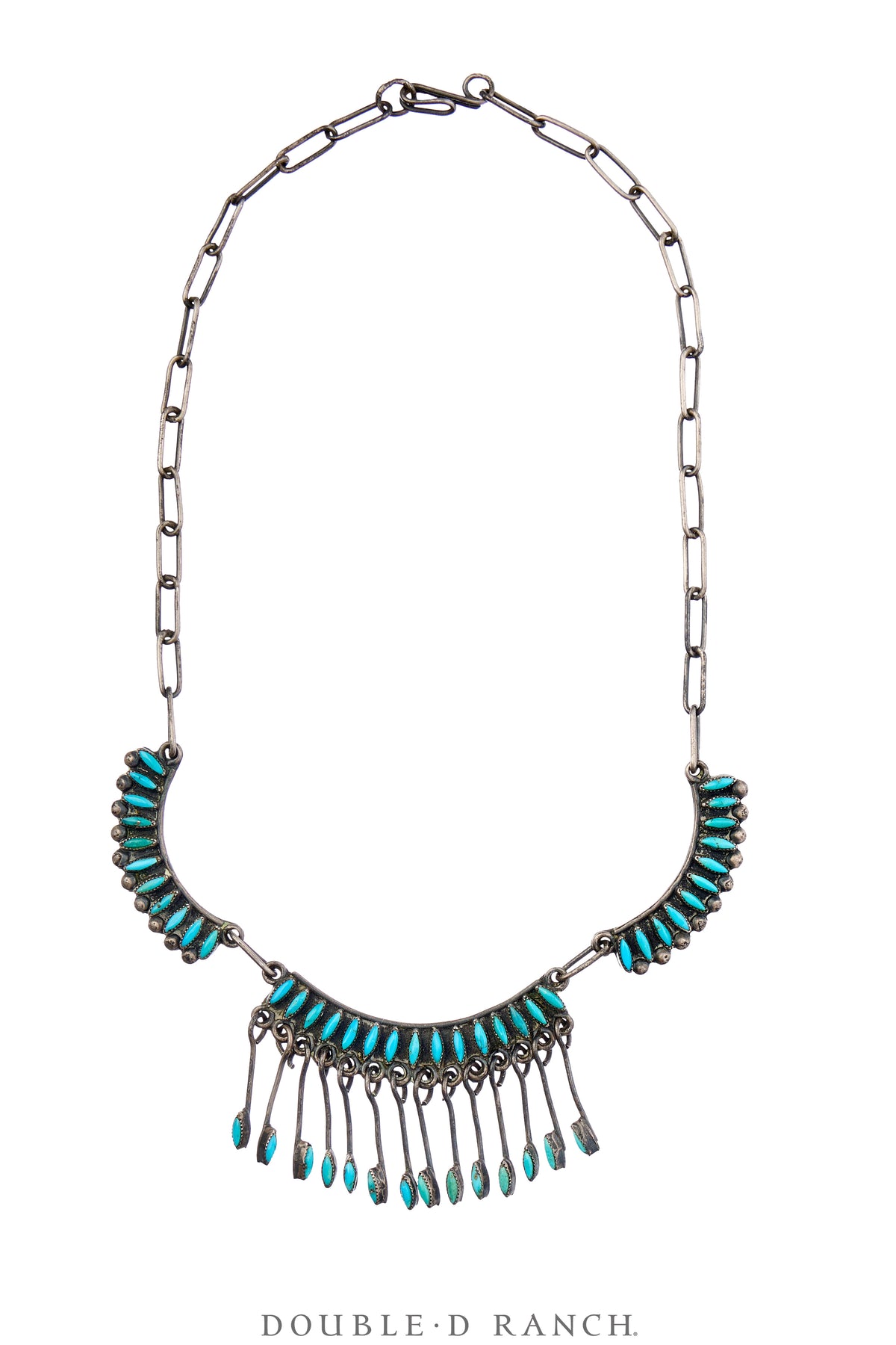 Necklace, Princess, Turquoise, Zuni Needlepoint, Hallmark, Vintage, 3492