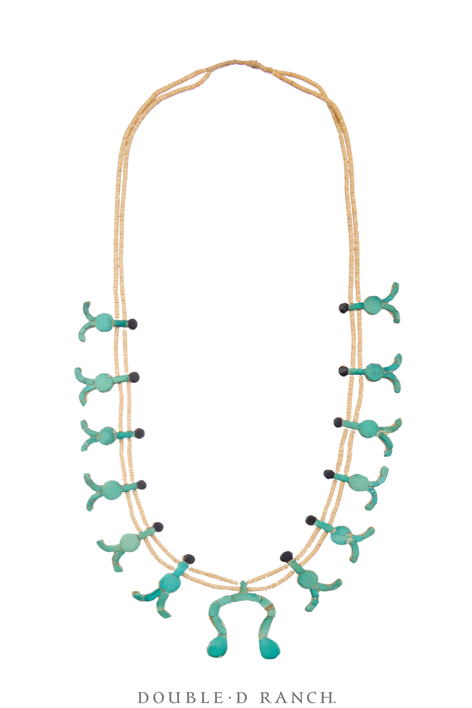 Necklace, Squash Blossom, Turquoise, Santo Domingo, Depression, Vintage, 1930's, 3495