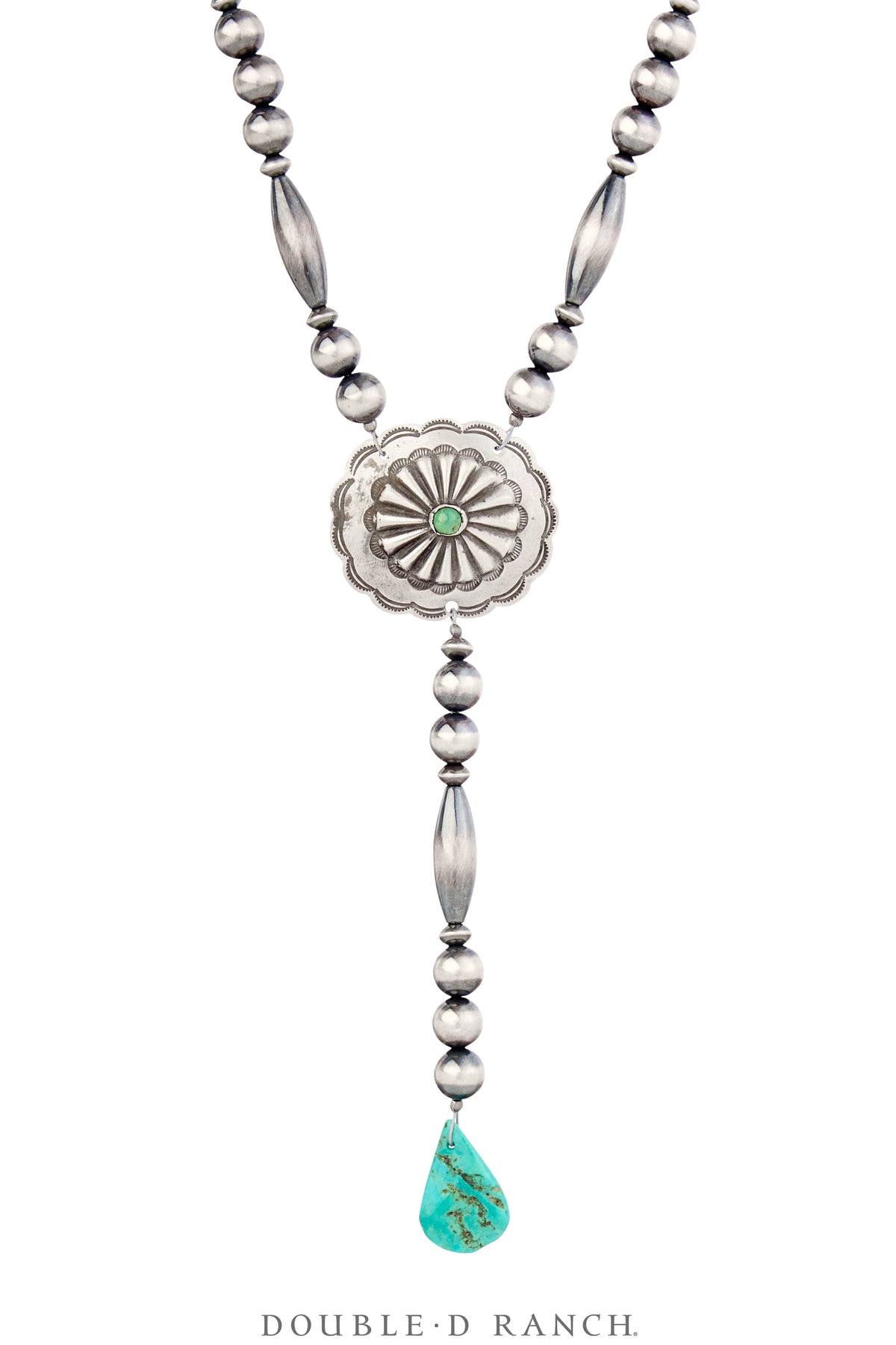 Necklace, Repurposed, Lariat, Turquoise, Concho Detail, Contemporary, 3511