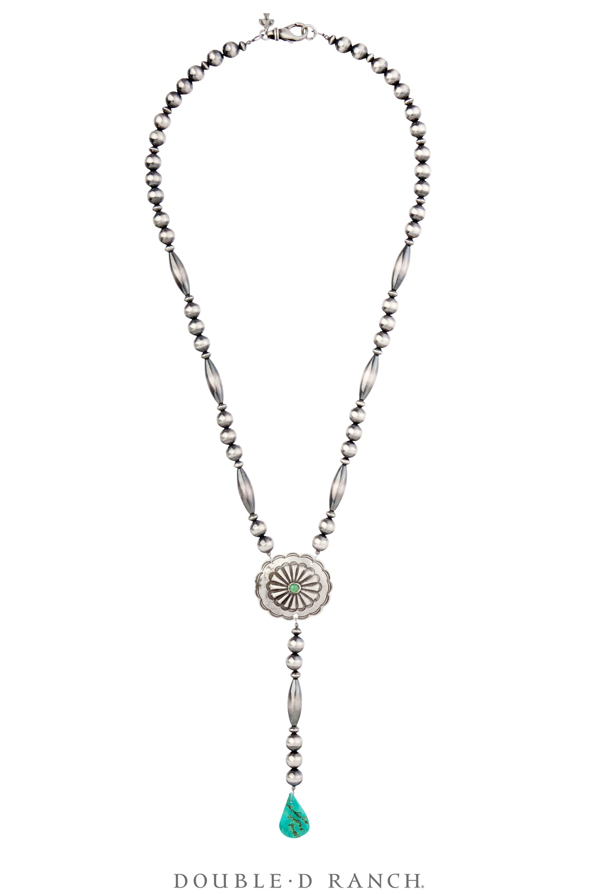 Necklace, Repurposed, Lariat, Turquoise, Concho Detail, Contemporary, 3511