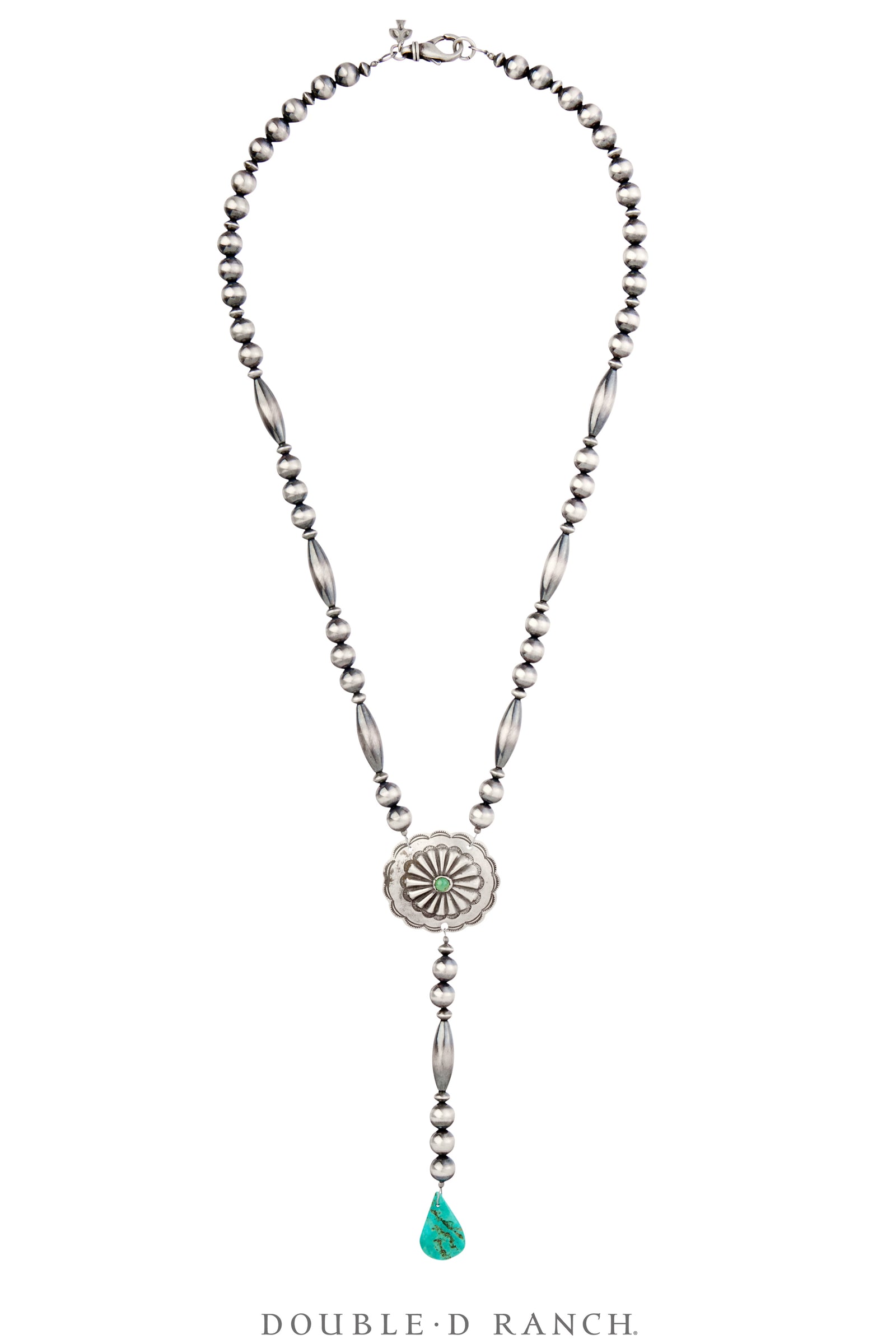 Necklace, Repurposed, Lariat, Turquoise, Concho Detail, Contemporary, 3511